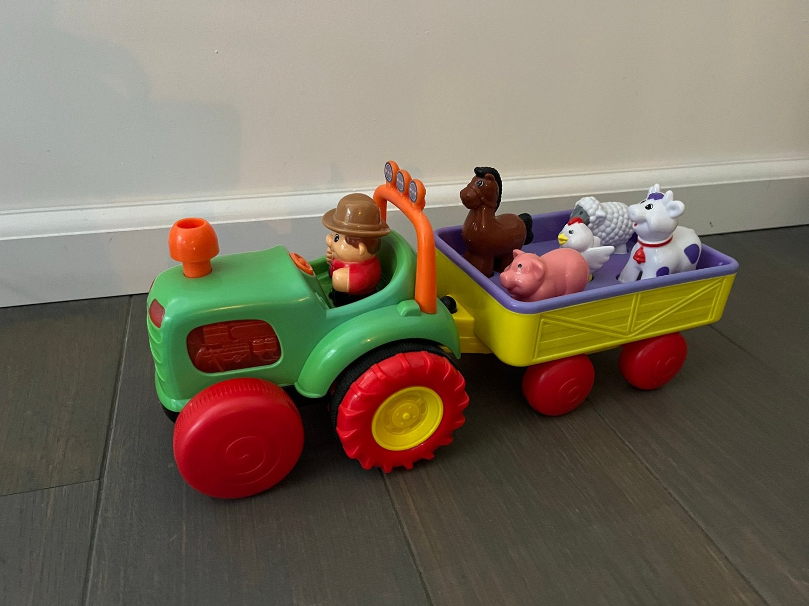 Boerderij tractor met dieren en aanhanger, Ophalen of Verzenden, Zo goed als nieuw