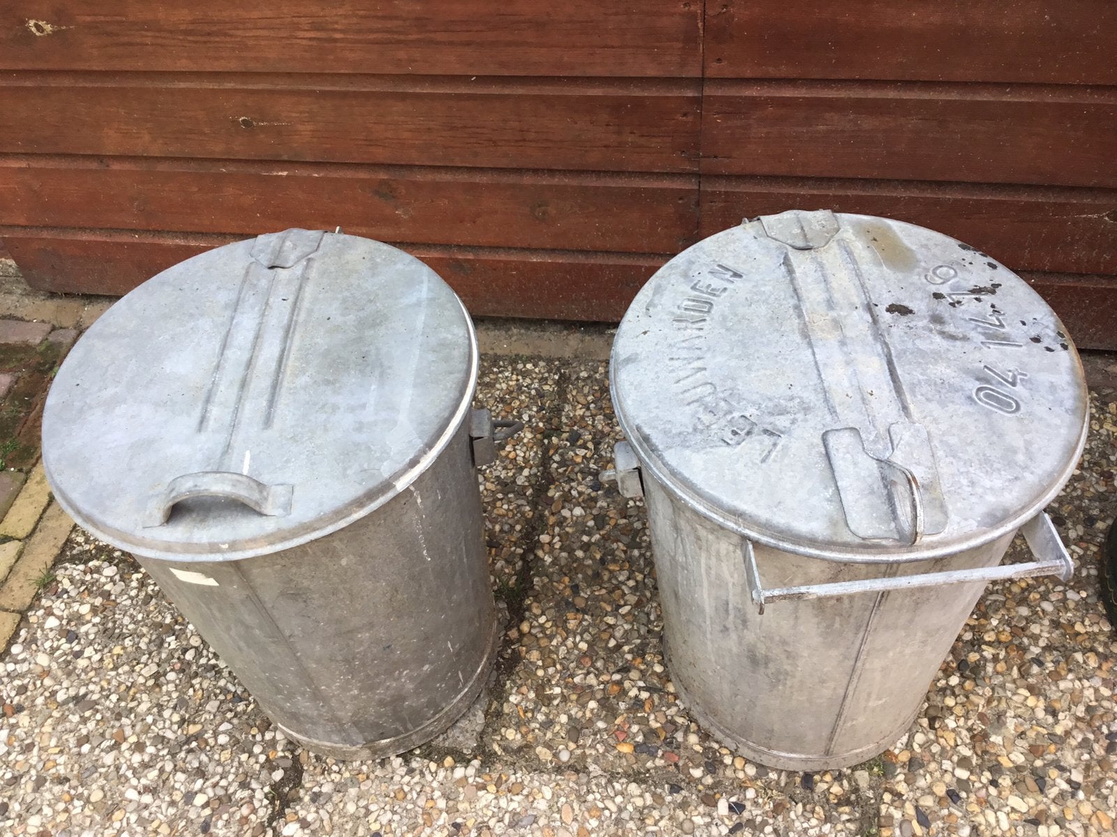 Zinken afvalemmers, Tuin en Terras, Ophalen, Zo goed als nieuw