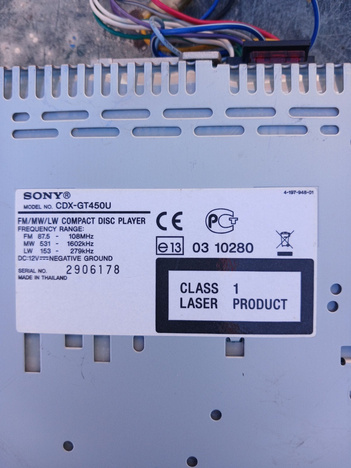 Autoradio Sony . type SDX-GT45OU . KLEUR ZWART.  MAAT , STAN, Ophalen, Zo goed als nieuw