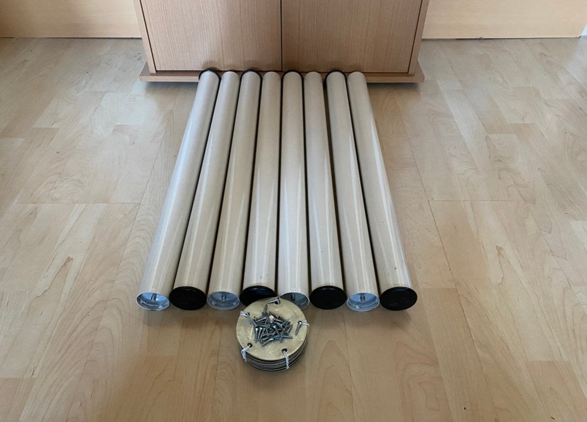 Tafelpoten van metaal 8x met bevestiging, Tafelpoot, Minder dan 50 cm, 50 tot 100 cm, Rond