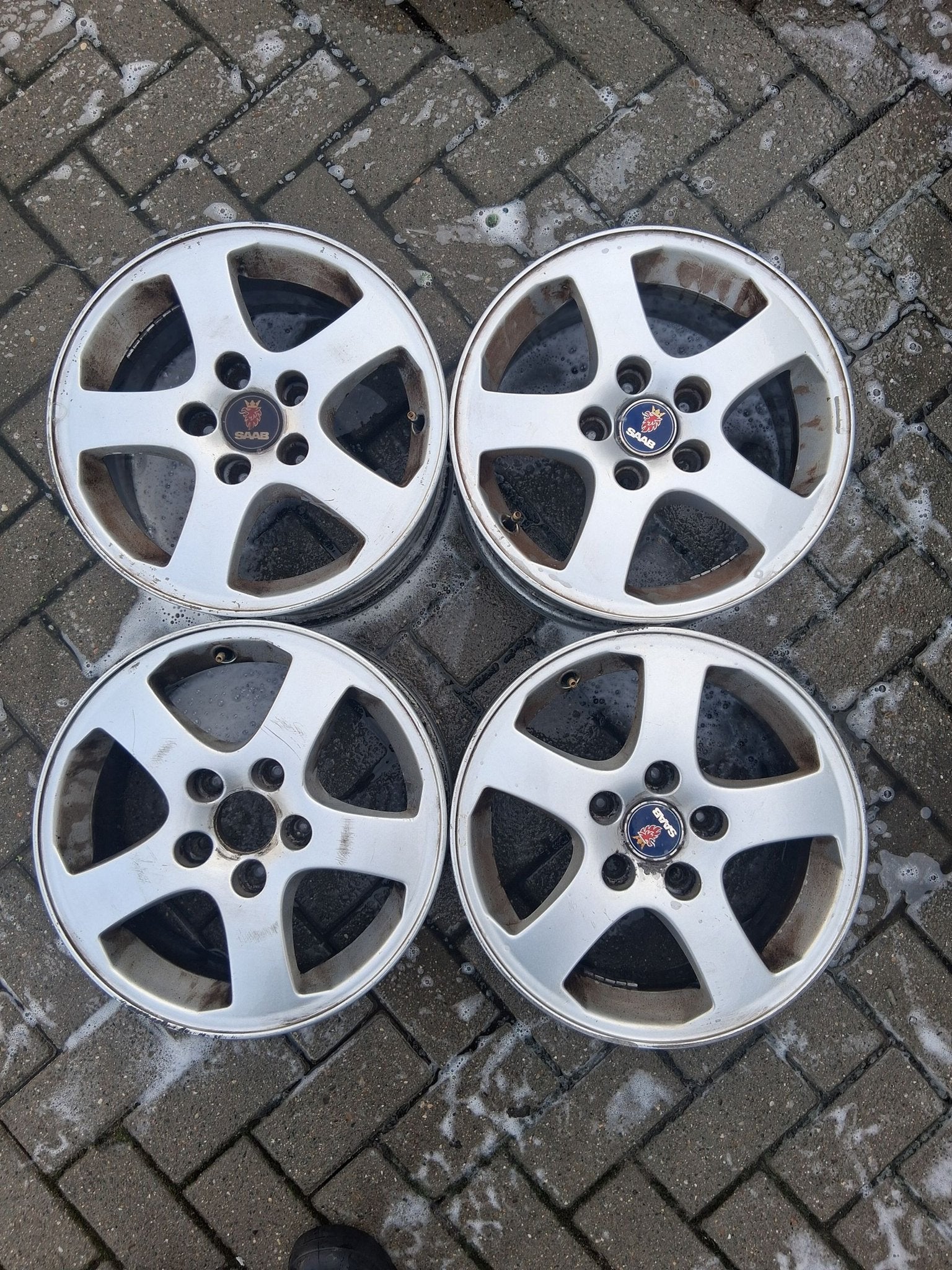 Te koop Saab 9-3 velgen set, Gebruikt, 15 inch, Velg(en), -