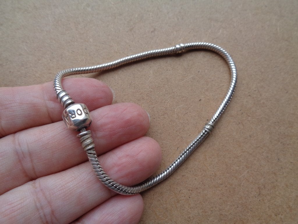 zilveren Pandora armband 22cm lang [288], Verzenden, Zo goed als nieuw, Zilver, Zilver