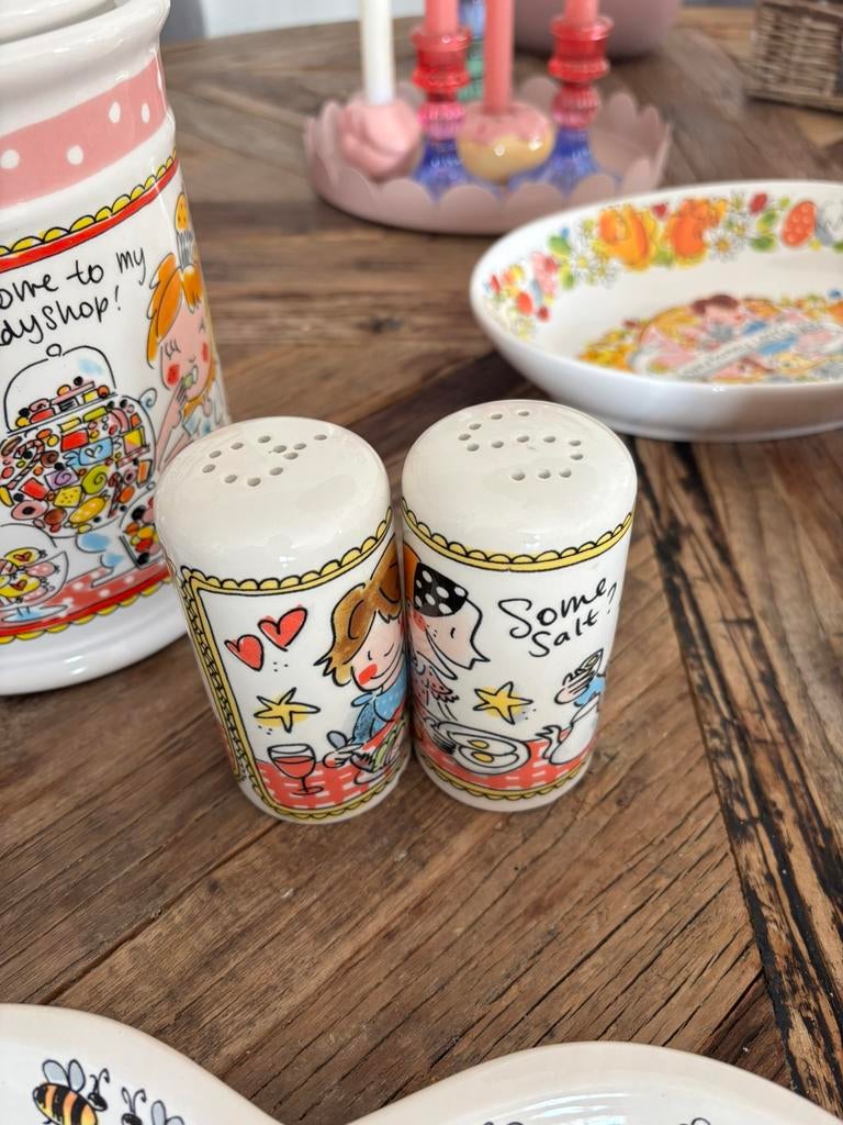 Blond peper en zout vaatjes., Ophalen, Zo goed als nieuw, Aardewerk, Overige typen