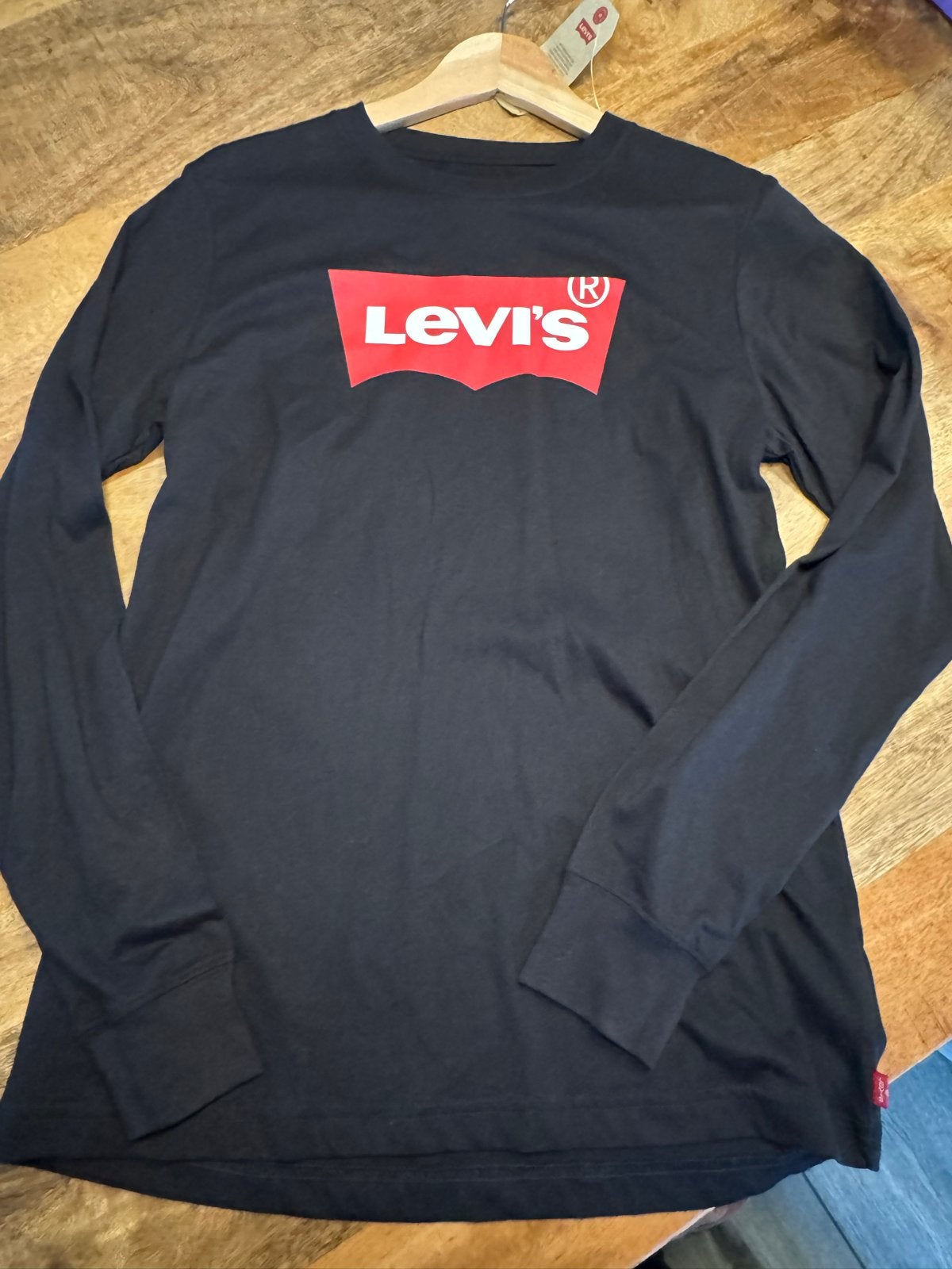 Levi's Longsleeve Zwart met Rood Logo - Maat 16A (176 cm), Ophalen of Verzenden, Nieuw