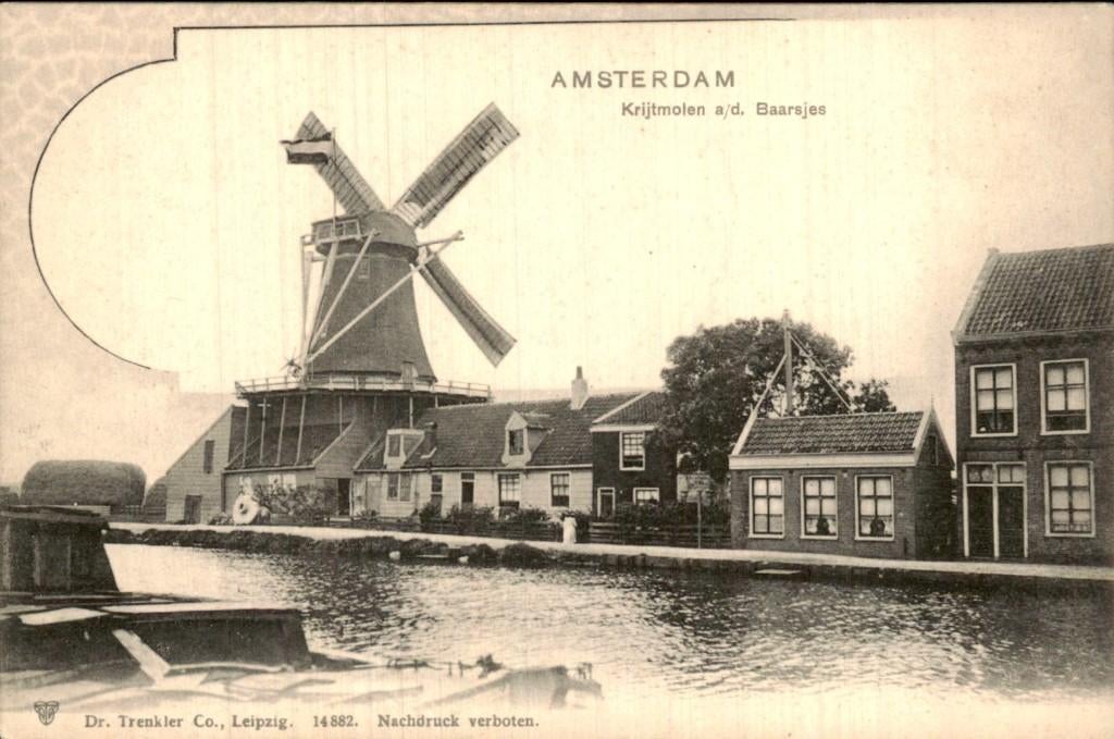 Amsterdam - Krijtmolen - a/d Baarsjes, Verzamelen, Ophalen of Verzenden, Voor 1920, Ongelopen, Noord-Holland