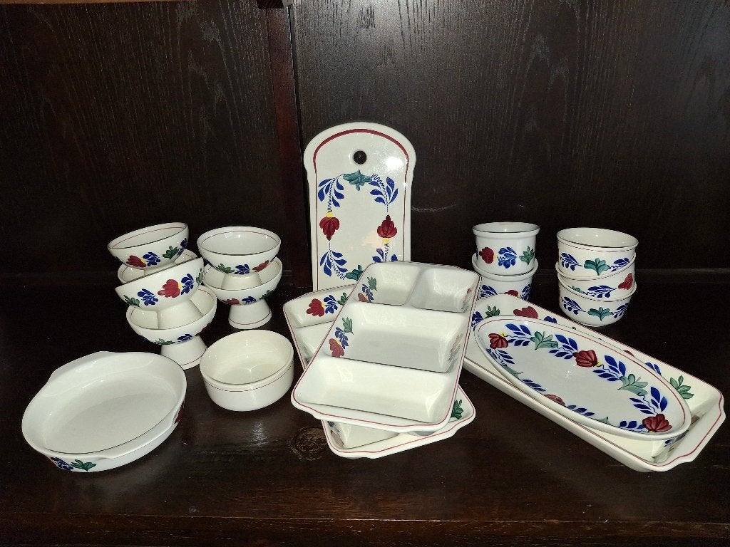 Boerenbont borrel / snack set zeer uitgebreid, Ophalen of Verzenden, Overige stijlen, Aardewerk, Schaal of Schalen