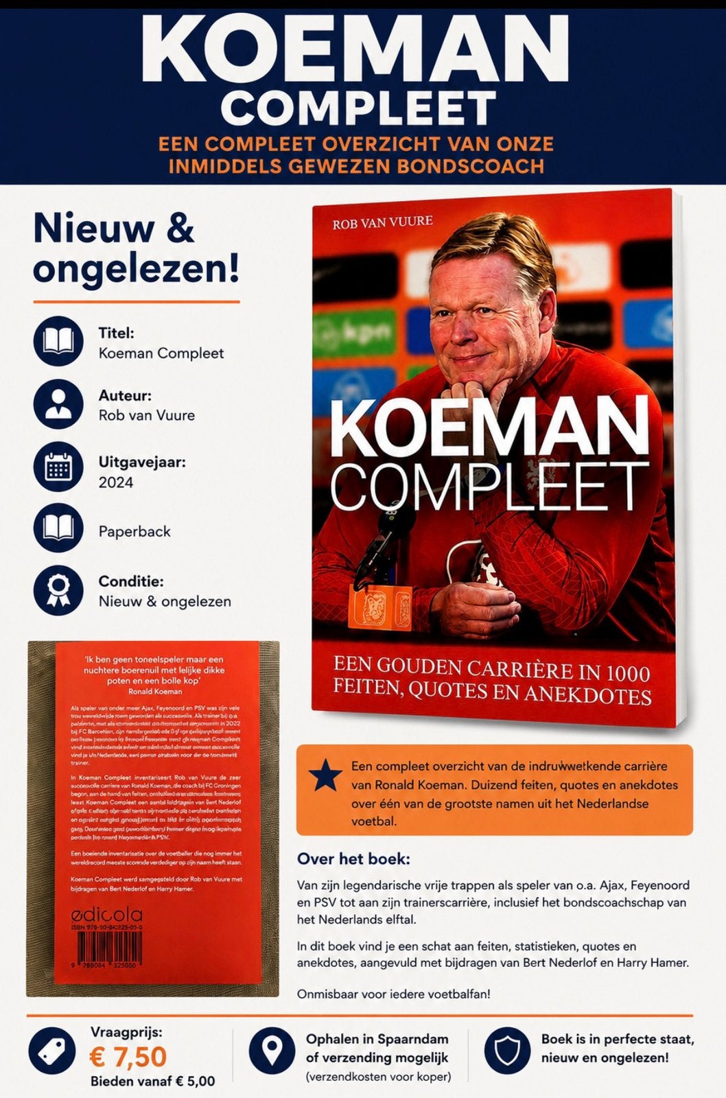 Koeman Compleet - Een Gouden Carrière, Ophalen of Verzenden, Nieuw, Overige sporten