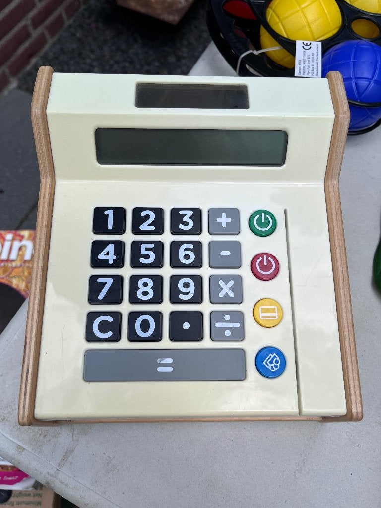 IKEA houten kassa rekenmachine, Ophalen