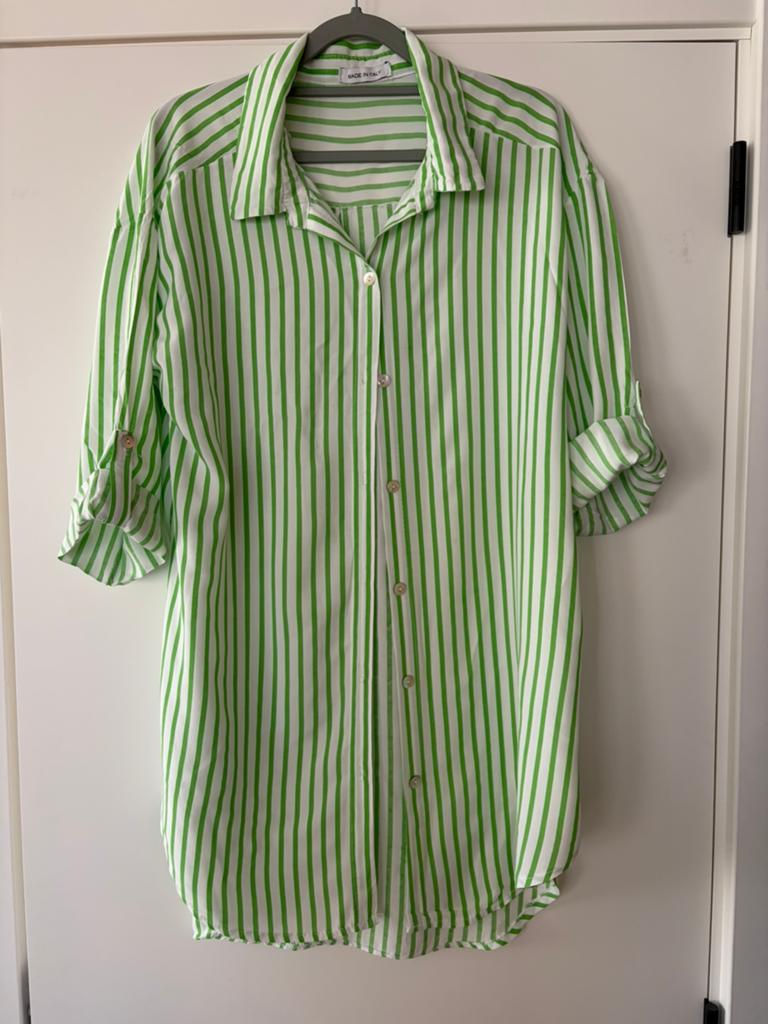 Luchtige lange blouse, Ophalen of Verzenden, Zo goed als nieuw, Maat 42/44 (L), Groen