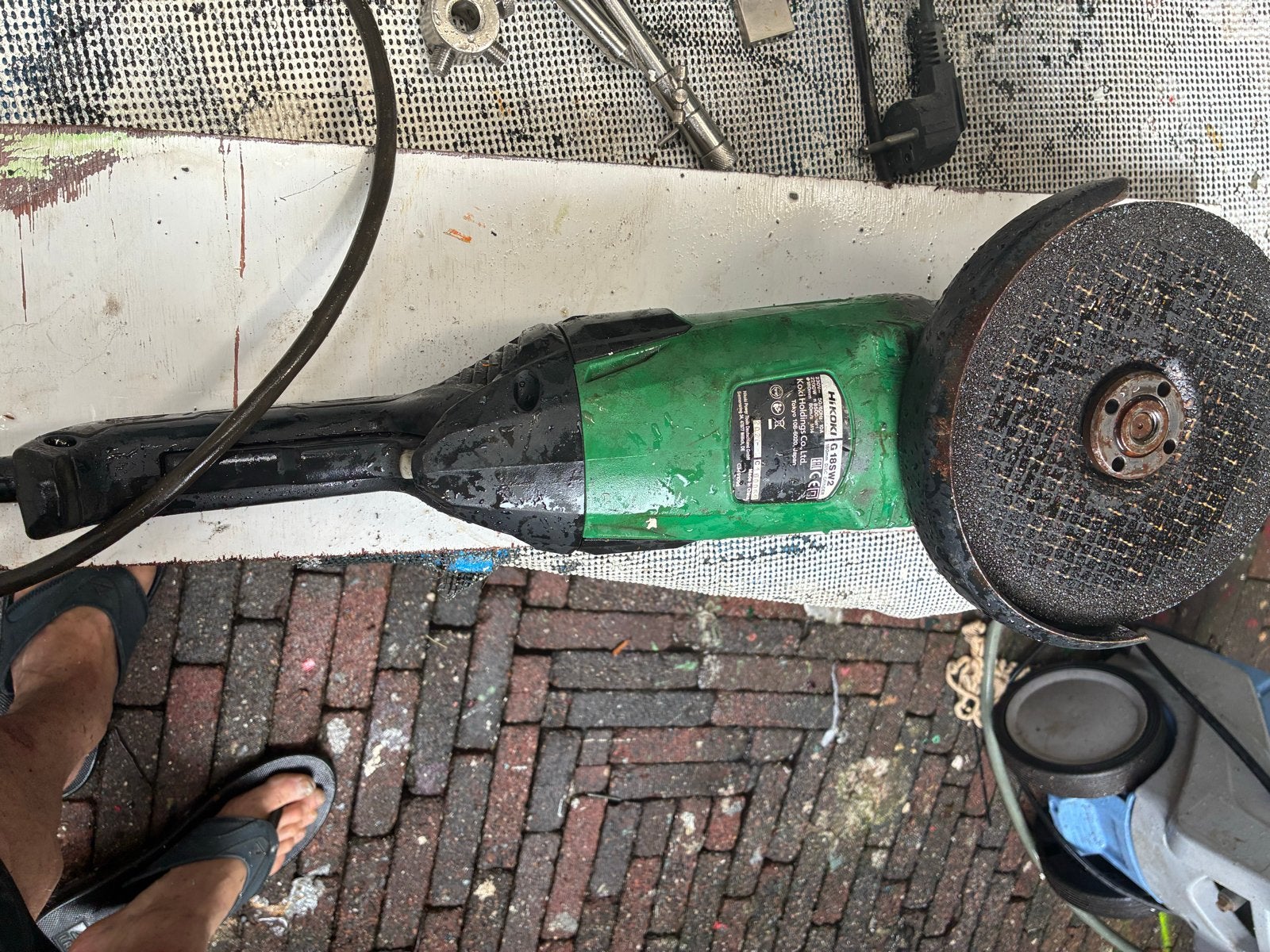 Krachtige Haakse Slijptol - HiKOKI G18SW2 180mm, Verzenden, Gebruikt, 1000 watt of meer, Haakse handslijpmachine