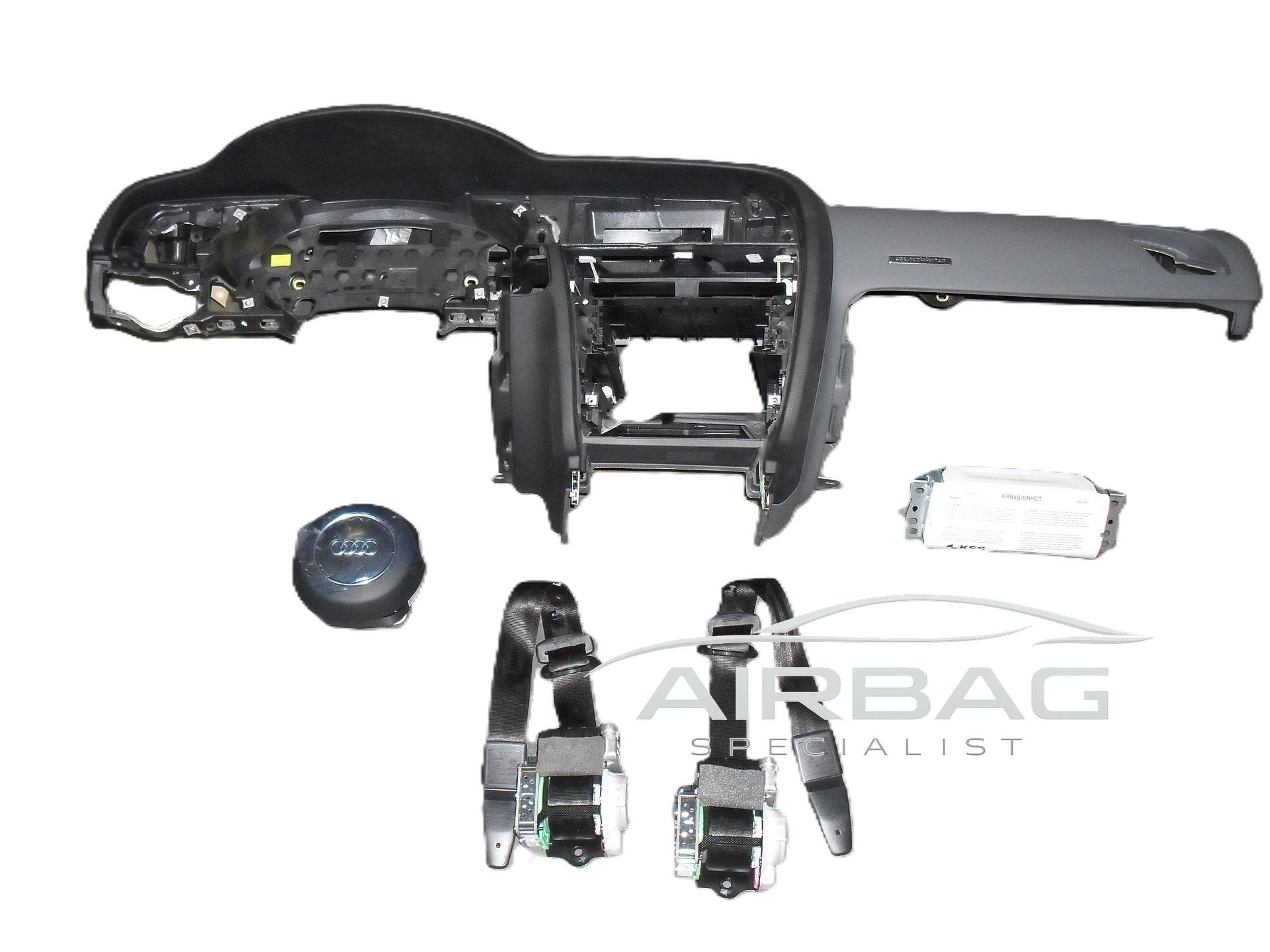 Airbag set dashboard zwart/ grijs gordels Audi A5 model 2006, Gebruikt, -, -, -