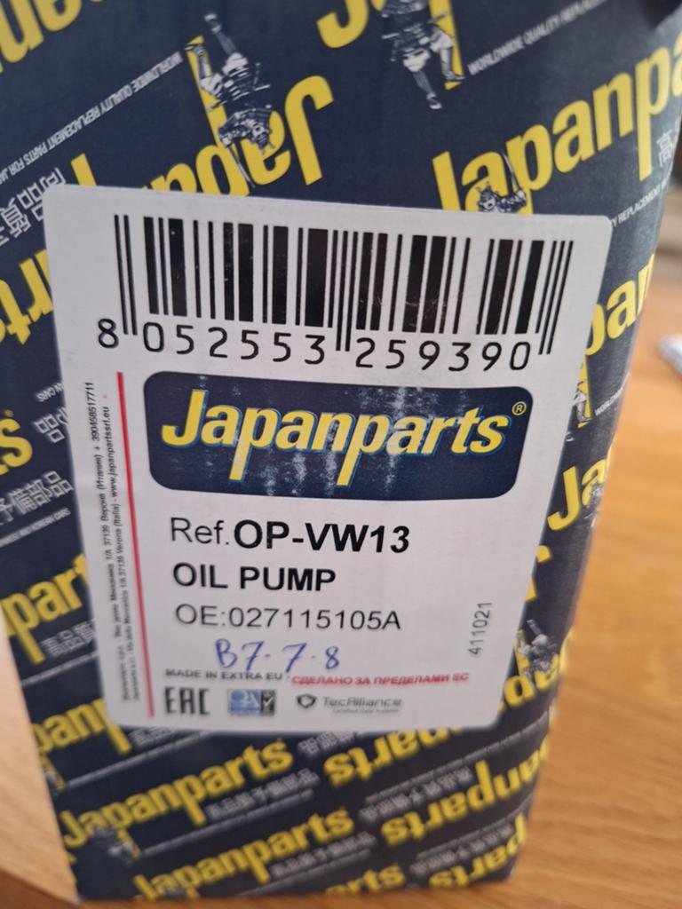 Japanparts Oliepomp OP-VW13 (OE: 027115105A) - Nieuw, Ophalen of Verzenden, Nieuw, Volkswagen