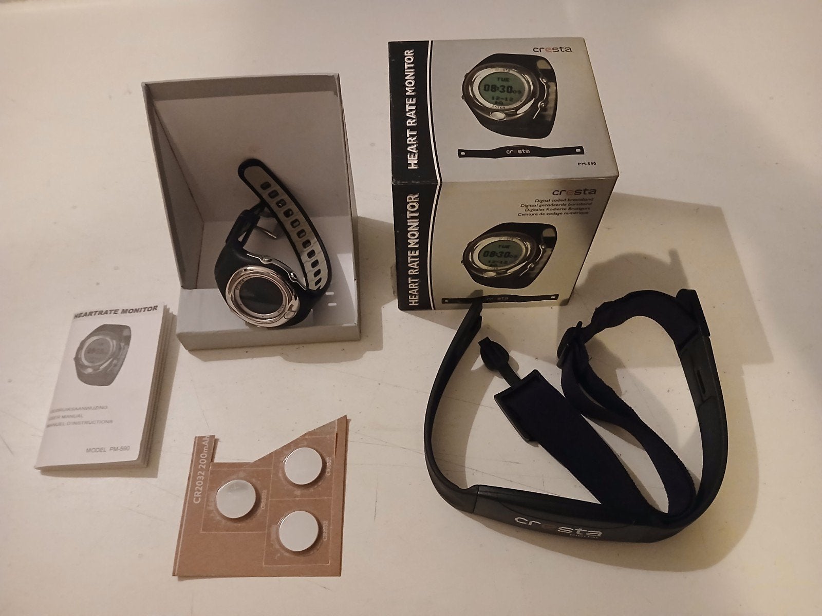 Cresta PM-590 Hartslagmeter met borstriem en handleiding, Sport en Fitness, Ophalen of Verzenden, Zo goed als nieuw, Overige merken