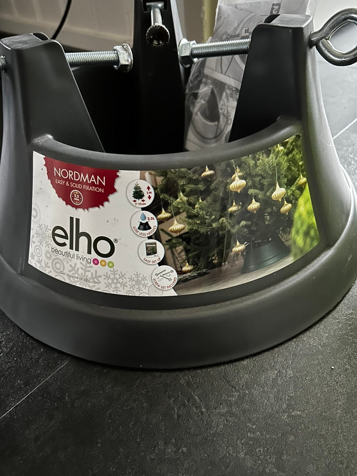 Elho kerstboomstandaard Nordman 39cm - nieuw, Diversen, Ophalen of Verzenden, Nieuw
