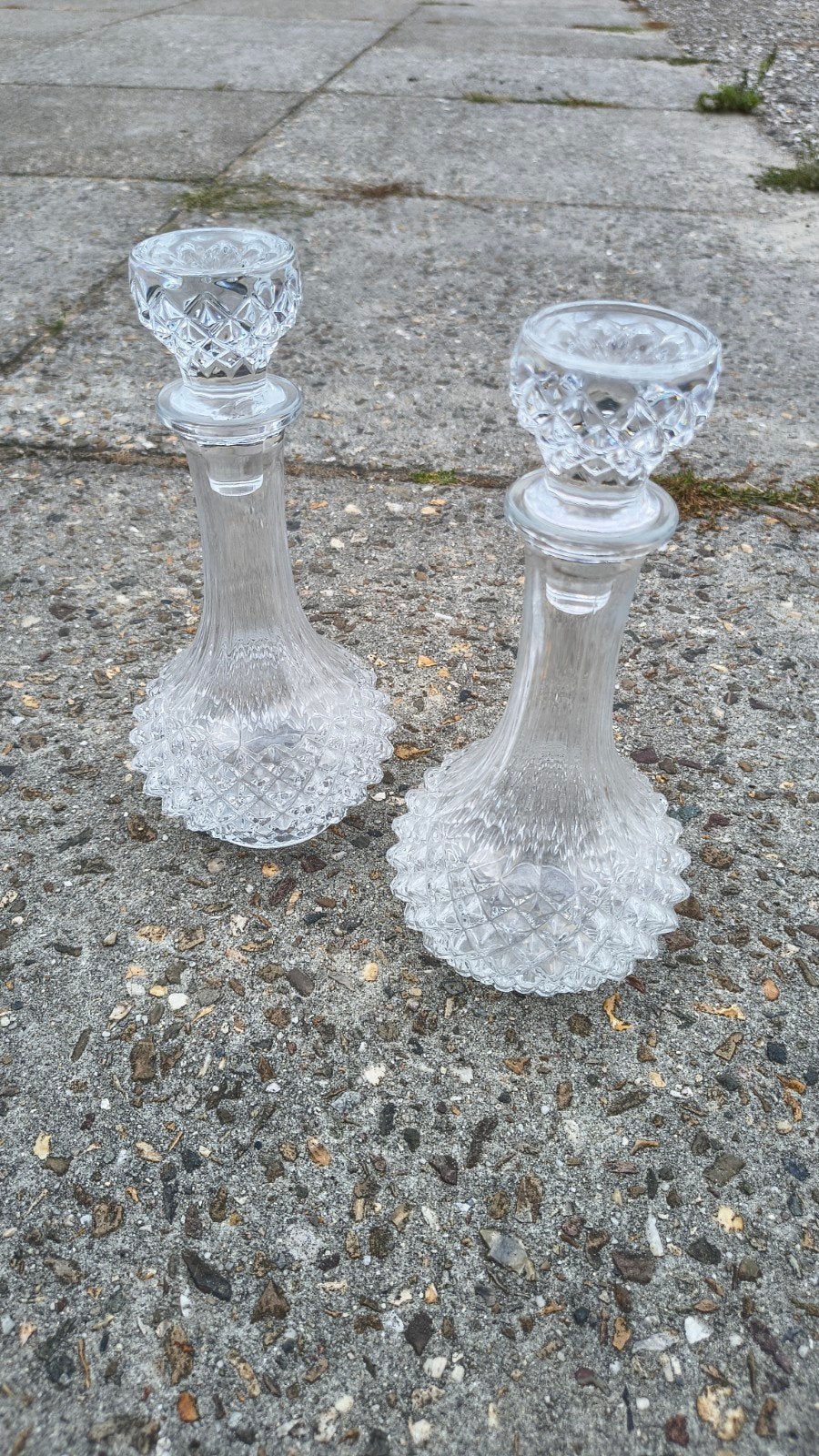 Set van 2 kristallen karaffen, Ophalen of Verzenden
