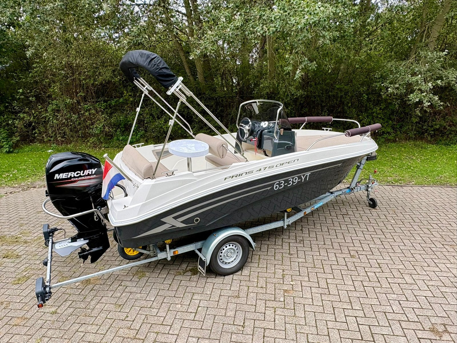 ✅ Prins 475 Open, Consoleboot, Mercury 50pk EFI, Trailer, Watersport en Boten, Overige merken, Met afstandsbediening, Ophalen of Verzenden