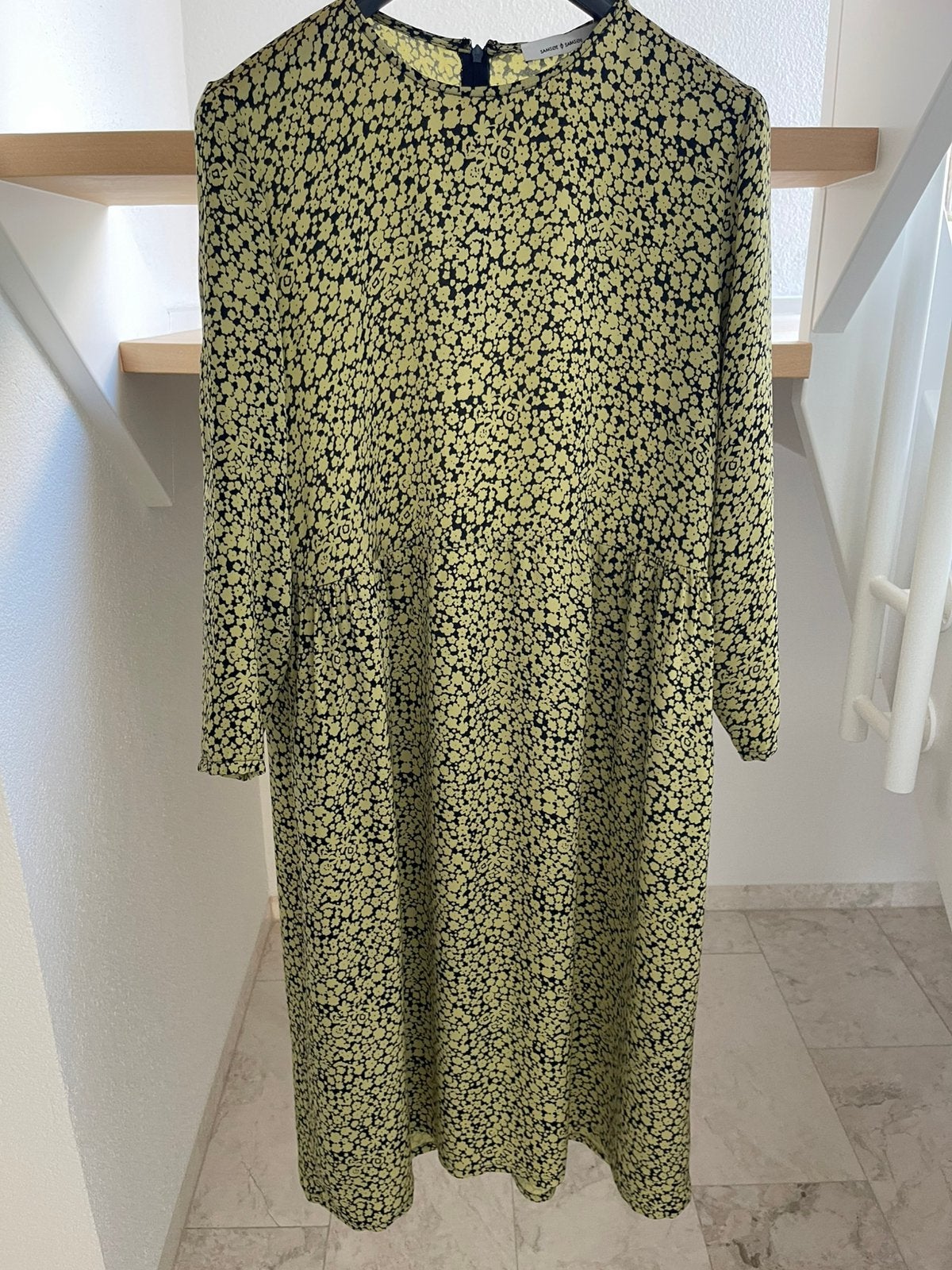 Samsøe & Samsøe jurk, geel/zwart, maat S (38), Kleding | Dames, Maat 38/40 (M), Verzenden, Geel, Zo goed als nieuw