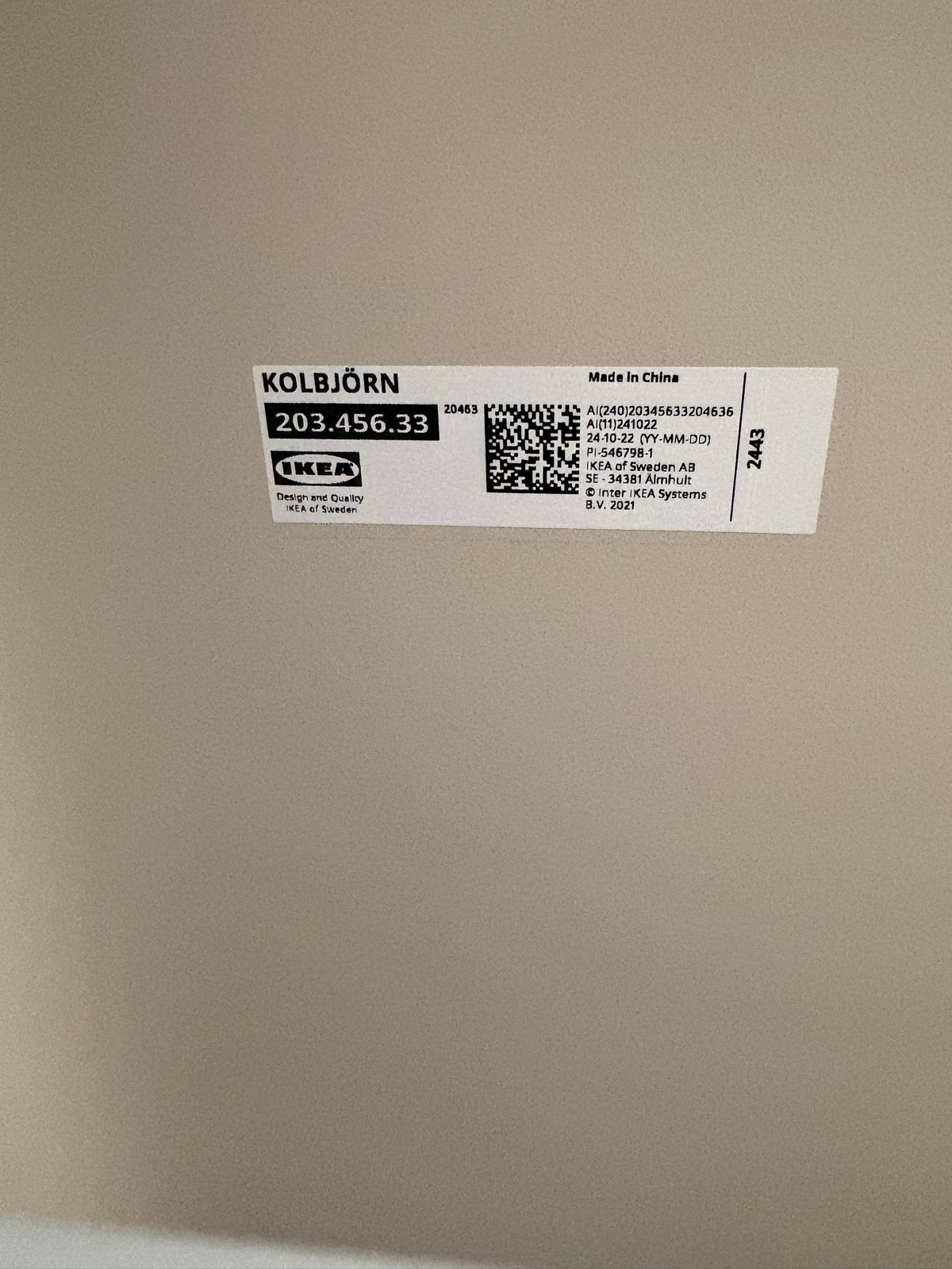 IKEA KOLBJÖRN Kast - Beige, zo goed als nieuw, Zo goed als nieuw, Minder dan 100 cm, Metaal, 25 tot 50 cm