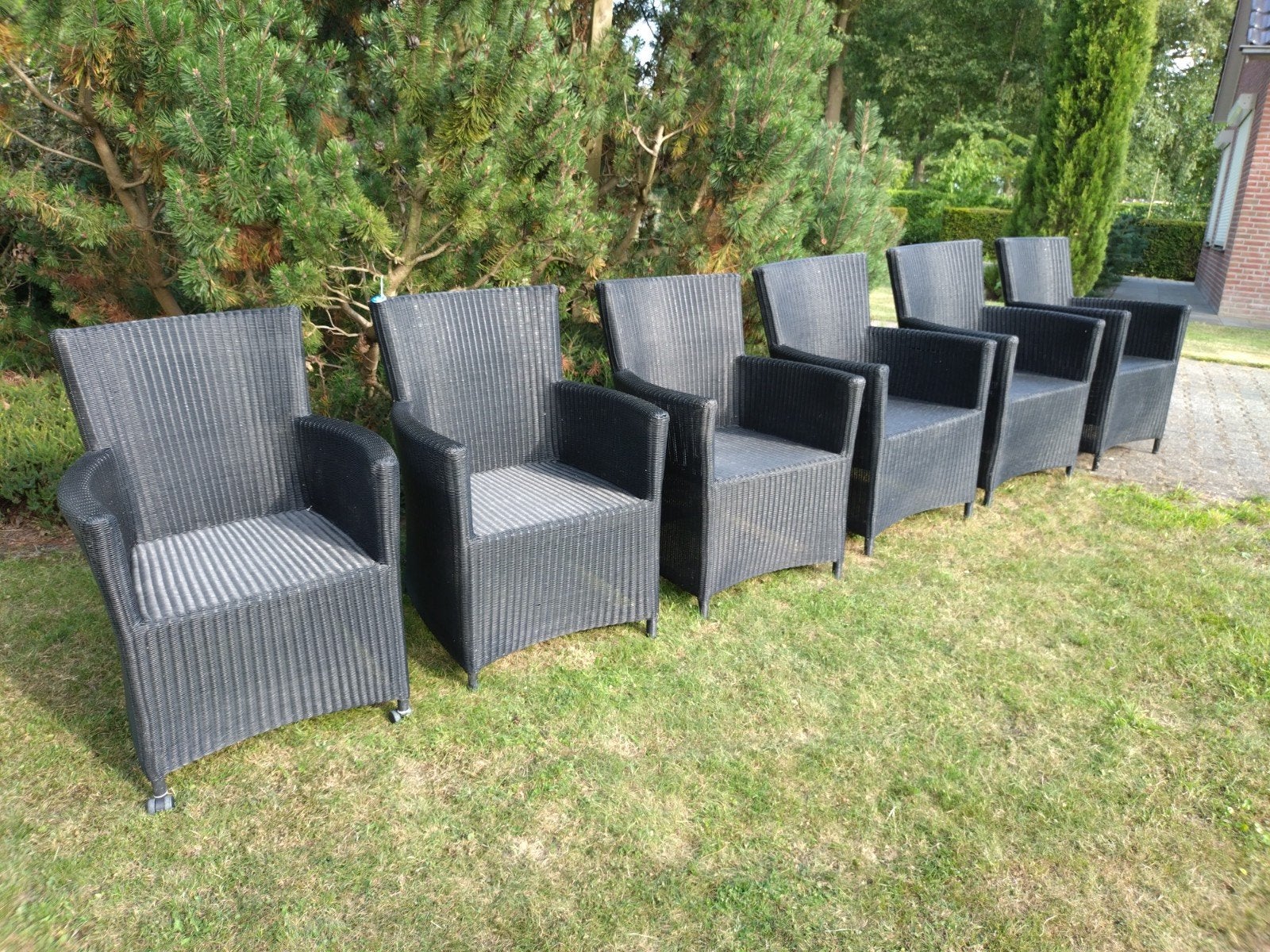 Set van 6 wicker tuinstoelen. Brandon, Tuin en Terras, Tuinstoelen, Ophalen, Gebruikt, Wicker
