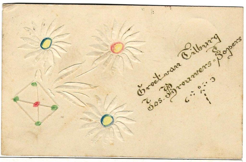 handwerk  ca 1902 NULAND TILBURG fam Sapers Vinkeloord 1871, Verzenden, Voor 1920, Gelopen, Overige thema's