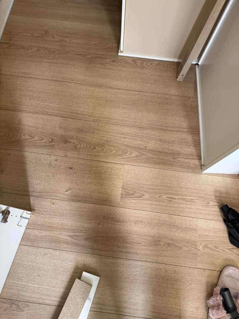 Laminaatvloer - Lichtbruin Houtnerf, Doe-het-zelf en Verbouw, Vloerdelen en Plavuizen, Gebruikt, 50 tot 150 cm, Ophalen of Verzenden