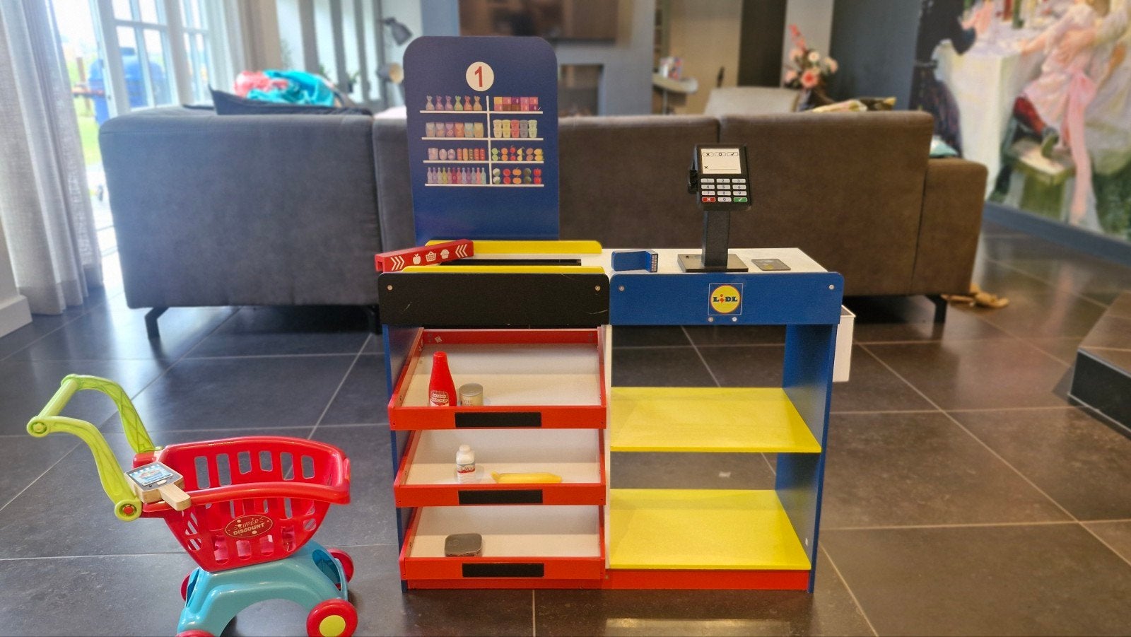 Speelgoed winkel/kassa, Ophalen