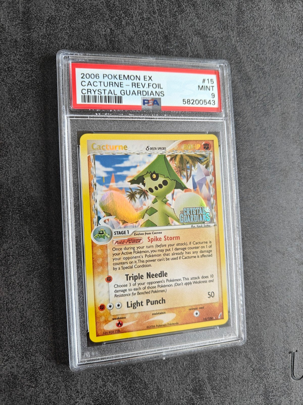 Cacturne Reverse Holo EX Crystal Guardians PSA 9, Ophalen of Verzenden