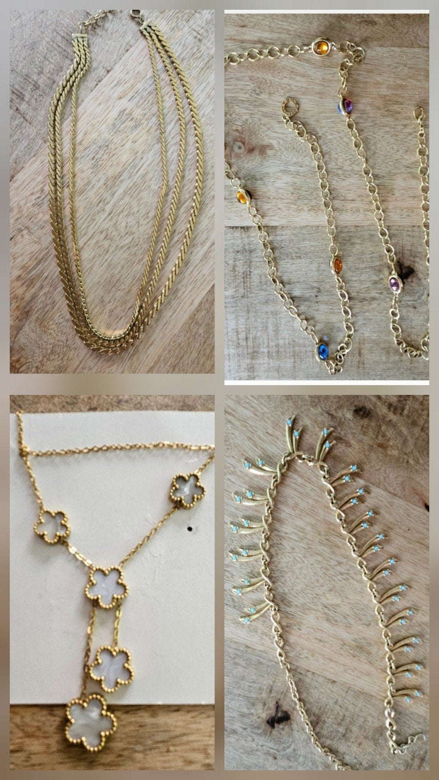 4 verschillende kettingen, Verzenden, Goud, Overige materialen