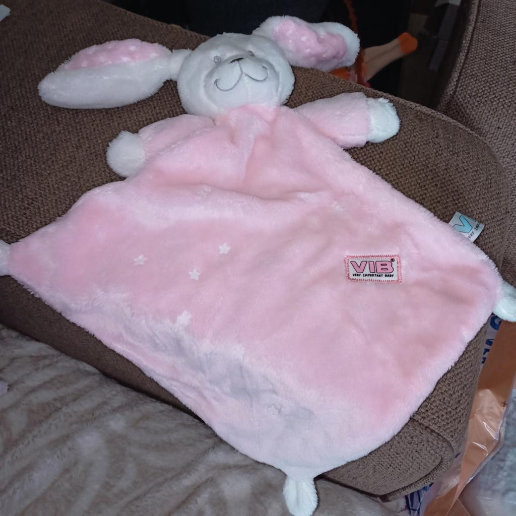 VIB roze wit glow in the dark konijnenkop knuffeldoek., Kinderen en Baby's, Speelgoed | Knuffels en Pluche, Overige merken, Ophalen of Verzenden