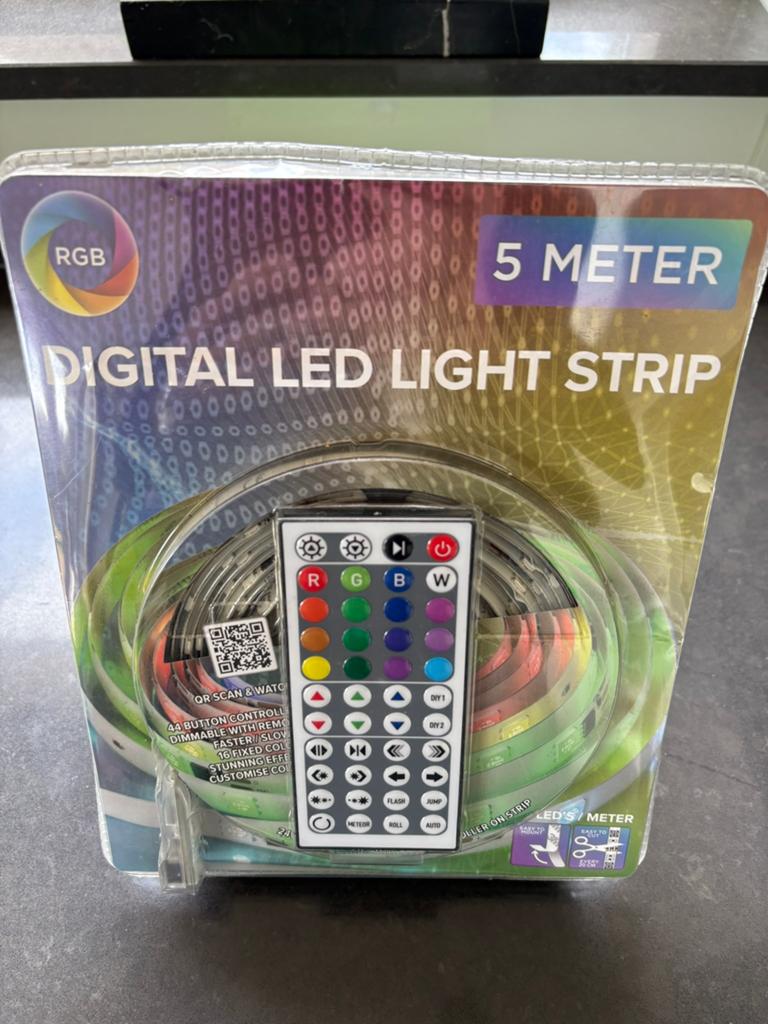 5  meter Digital LED light licht strip, Ophalen of Verzenden, Nieuw, E27 (groot), Led-lamp