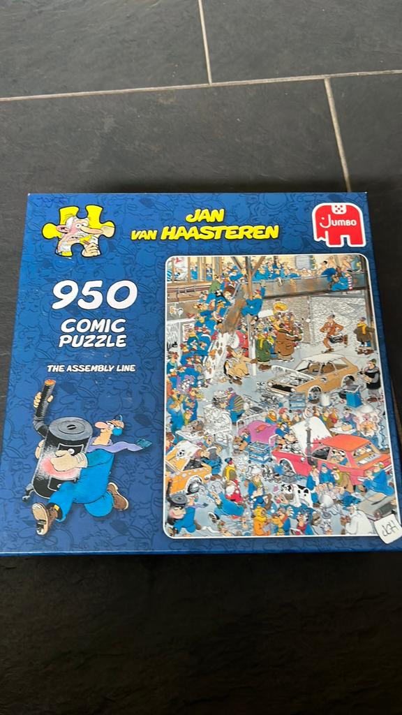 Jan van haasteren 950 stukjes THE ASSEMBLY LINE, Ophalen of Verzenden, 500 t/m 1500 stukjes, Zo goed als nieuw, Legpuzzel