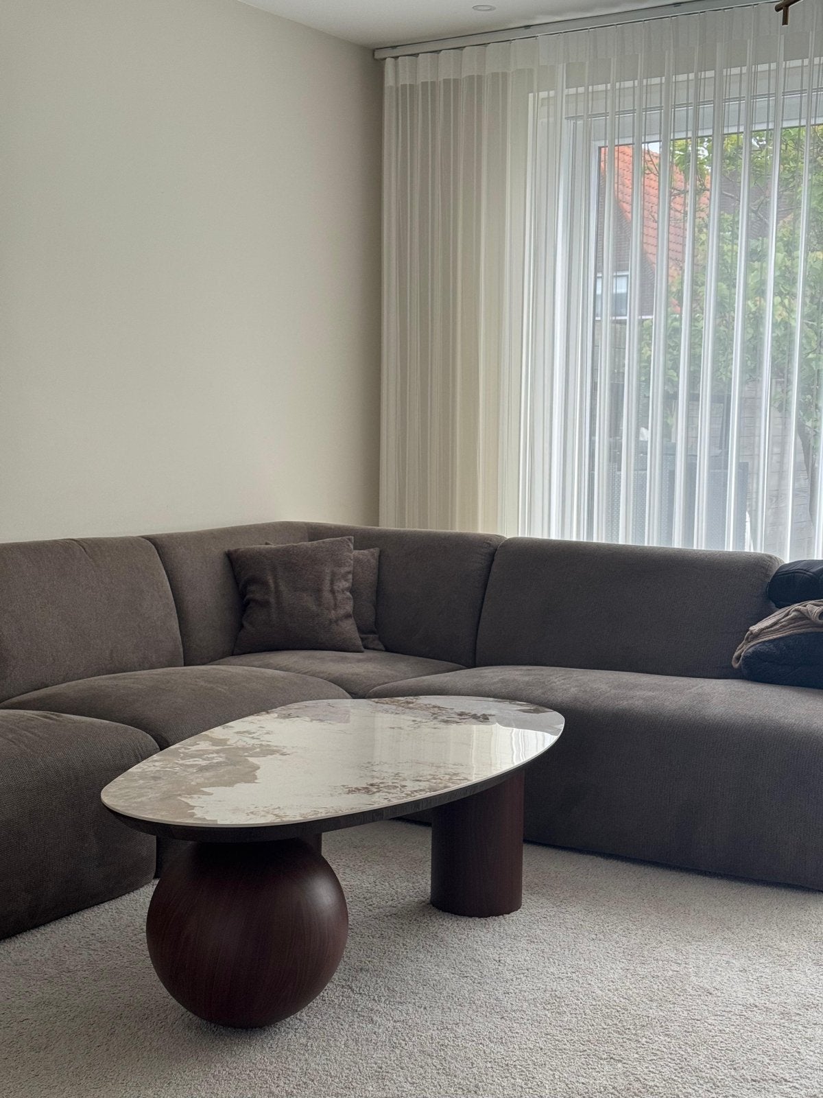 Organische Keramieken Salontafel 140 cm, Huis en Inrichting, Ophalen, Overige materialen, 100 tot 150 cm, 50 tot 100 cm