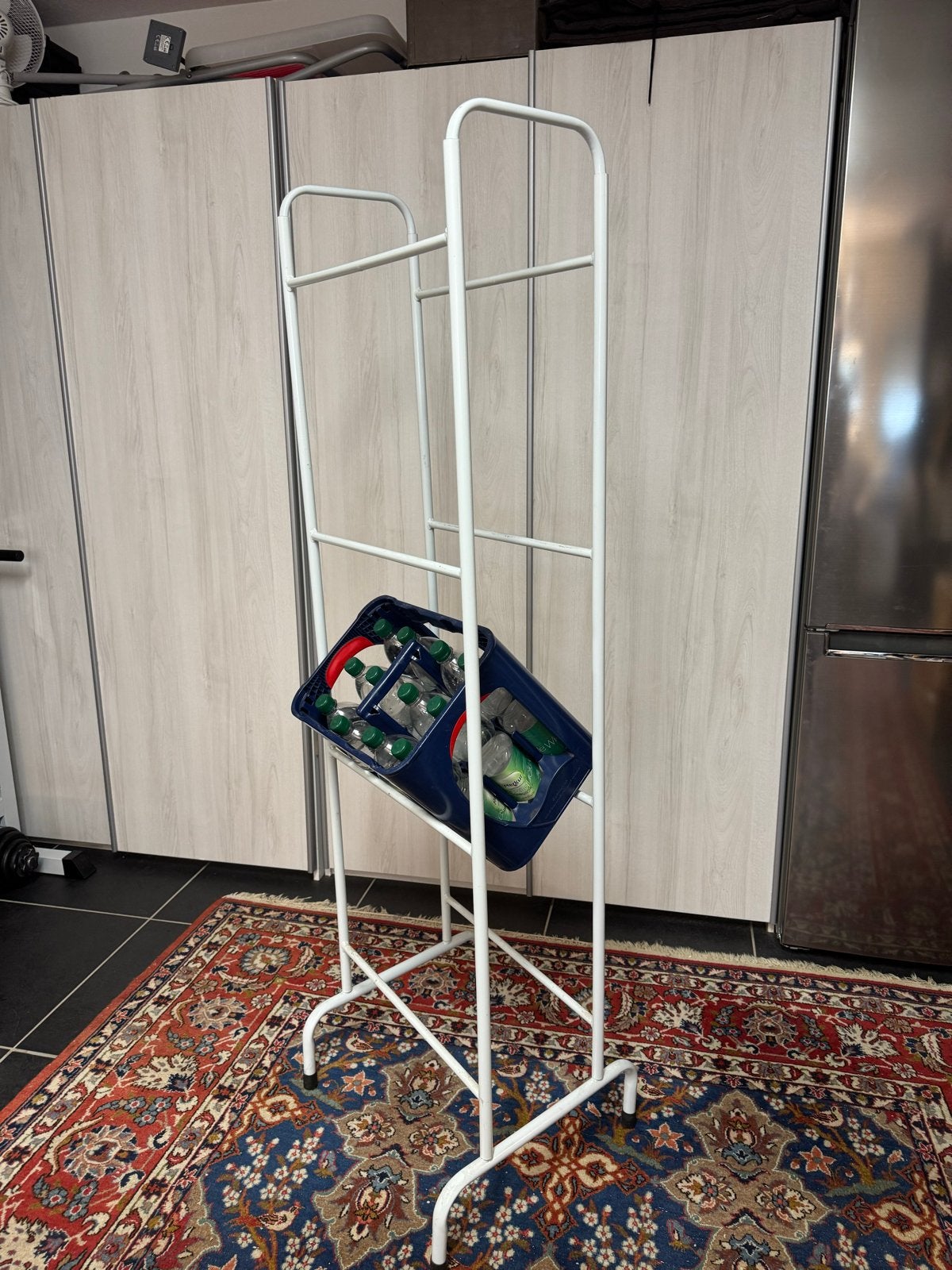 Handige Krattenrek - Wit metaal - 160 cm hoog, Huis en Inrichting, Ophalen, Gebruikt
