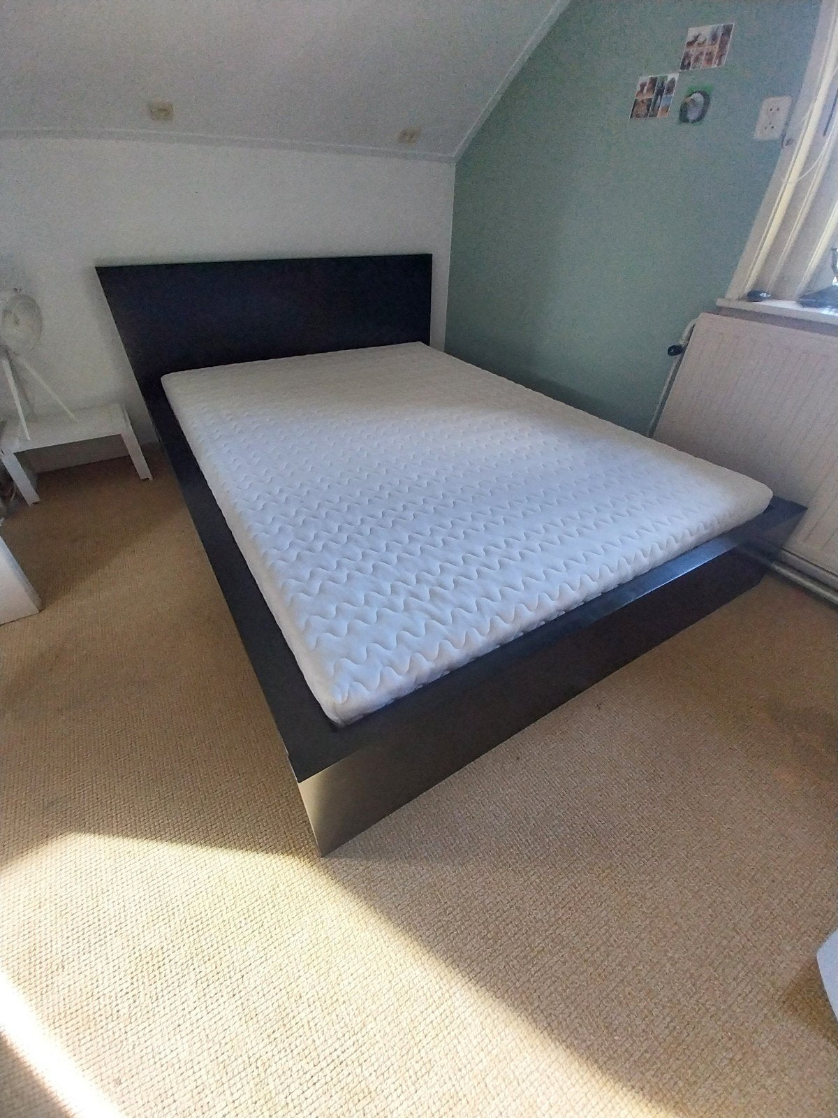 MOET NU WEG - IKEA tweepersoonsbed met lattenbodems en matra, Ophalen, Tweepersoons, Zo goed als nieuw, Overige maten