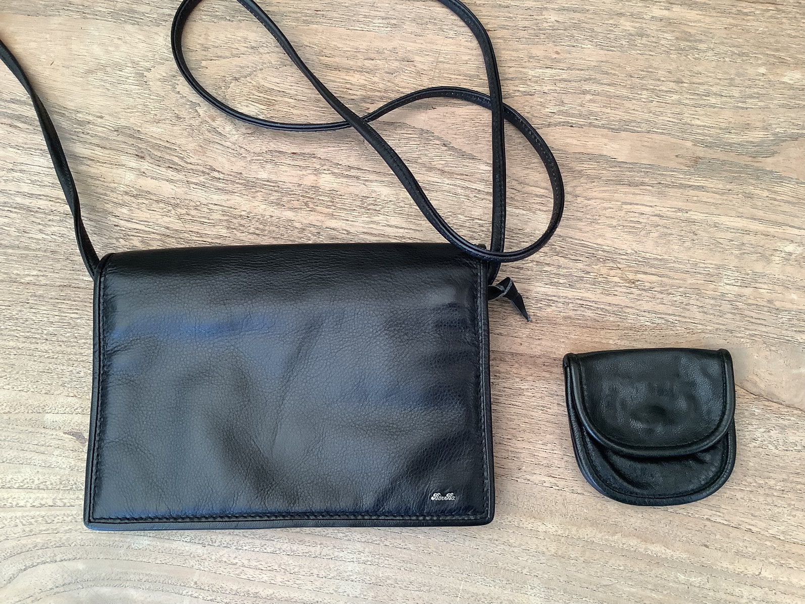 Crossbody leren tas van BerBa zwart, Ophalen of Verzenden, Zo goed als nieuw, Zwart