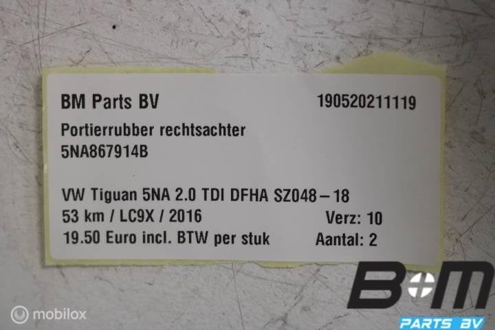 Portierrubber rechtsachter VW Tiguan 5NA 5NA867914B, Gebruikt