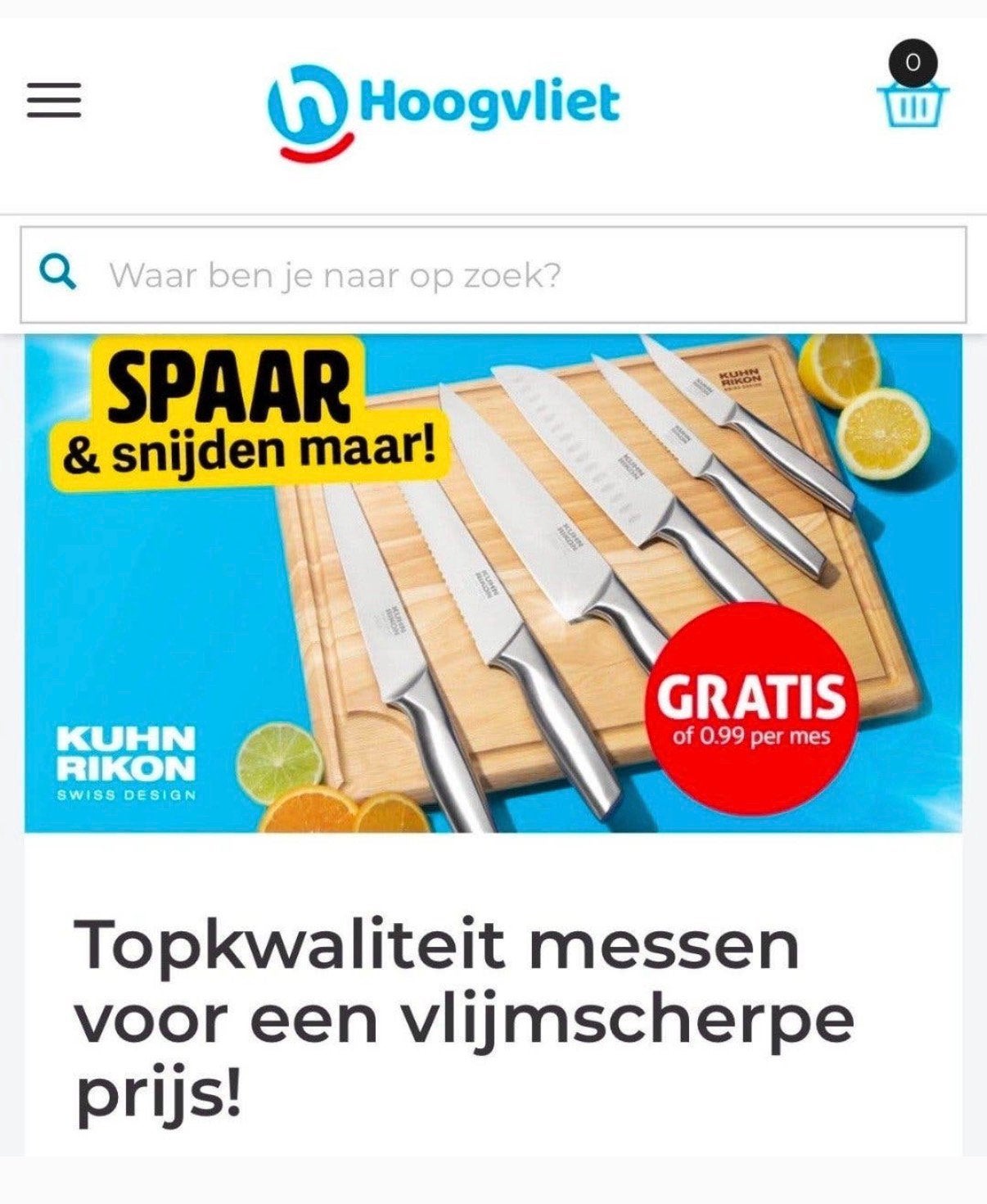 GEZOCHT messen zegels hoogvliet Kuhn Rikon, Overige supermarkten, Ophalen of Verzenden