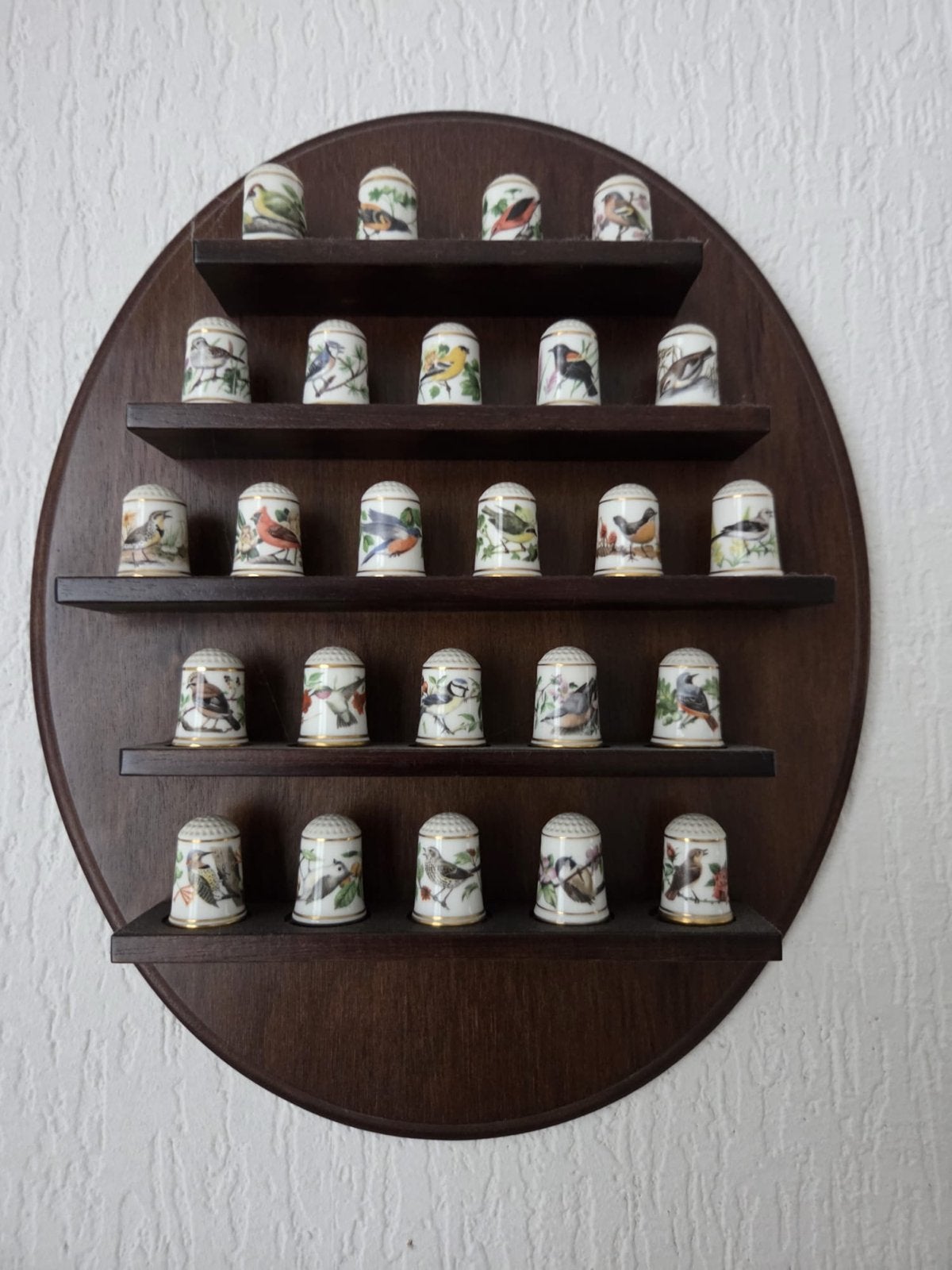 Franklin Porcelain vingerhoedjes collectie met wandrek, Ophalen of Verzenden, Zo goed als nieuw