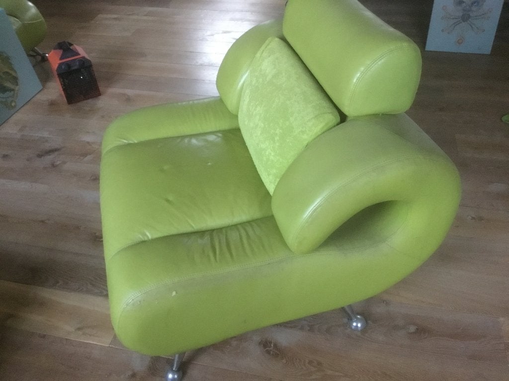 Bankstel, Huis en Inrichting, Banken | Bankstellen, Ophalen, Gebruikt, Leer, Design
