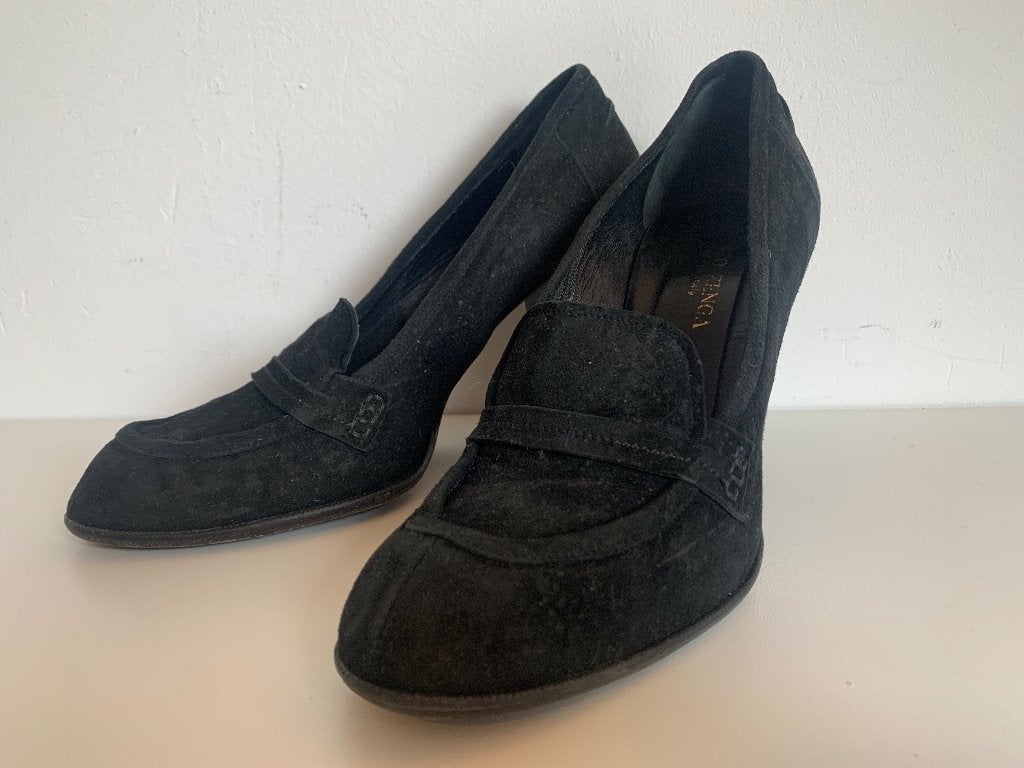 Fausto Zenga leer leren pump schoen hak zwart maat 39, Pumps, Verzenden, Zwart, Fausto Zenga