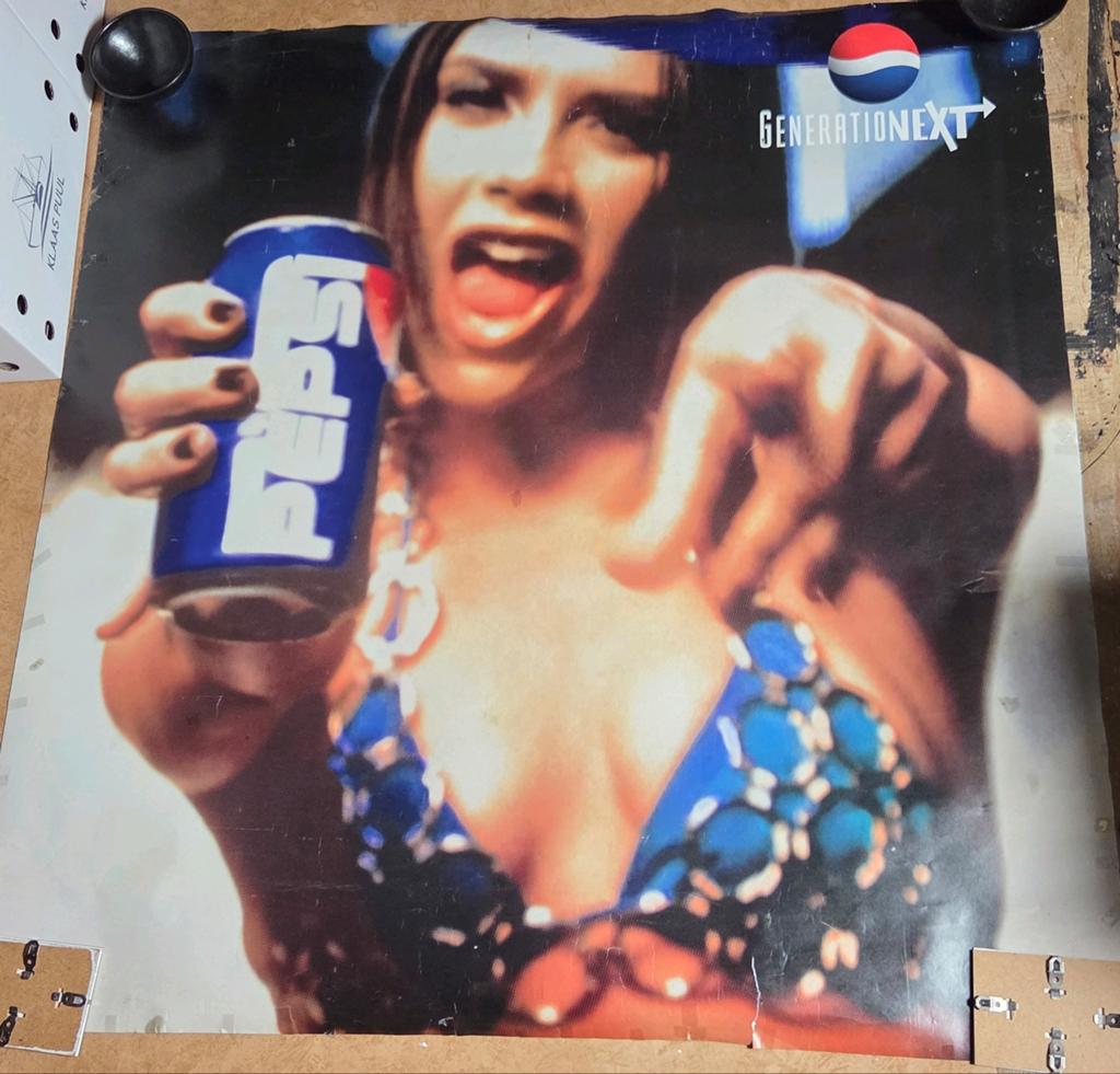 Vintage Pepsi Generation Next Poster - Spice Girls, Deurposter of groter, Ophalen of Verzenden, Reclame, Rechthoekig Staand
