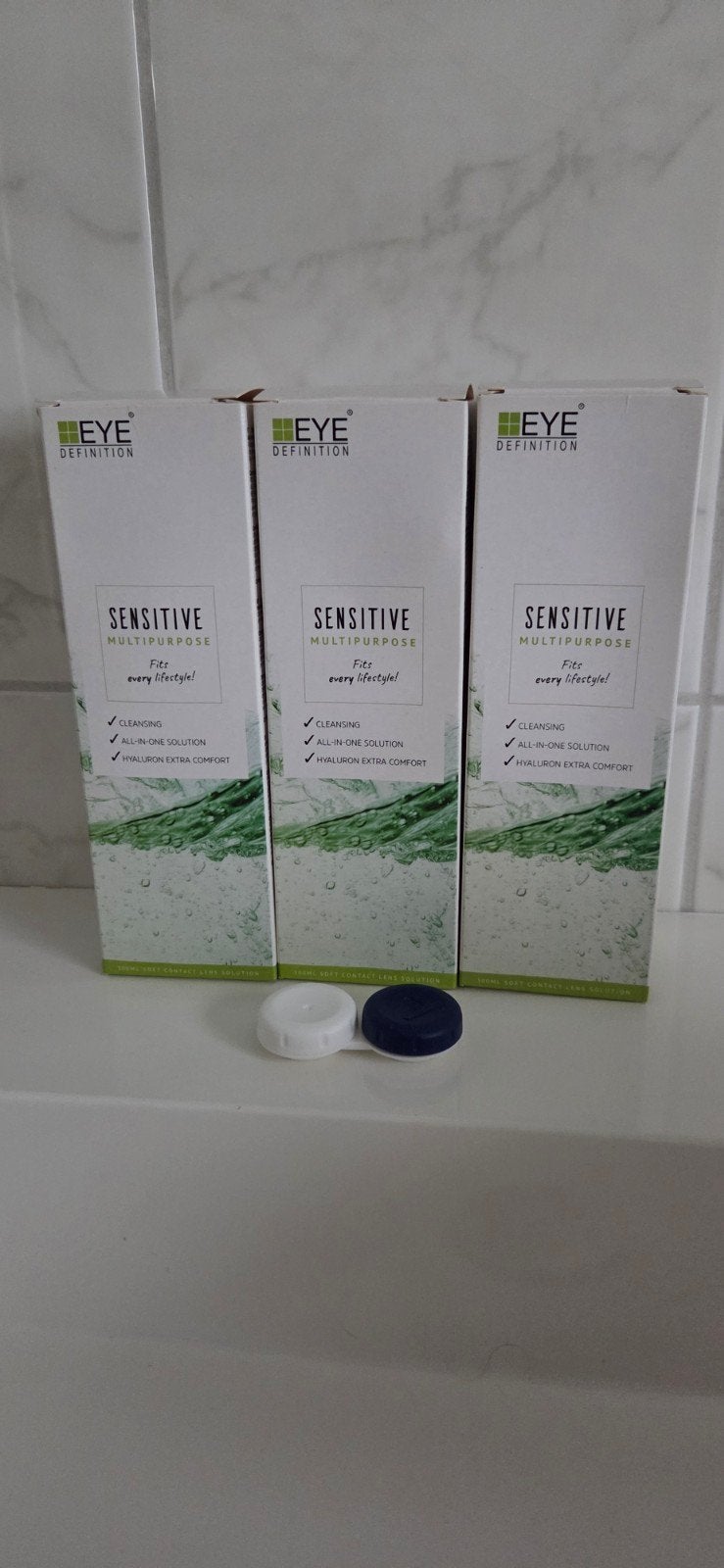 3x EyeDefinition Sensitive Multipurpose Lenzenvloeistof, Ophalen of Verzenden, Nieuw, Gehele gezicht