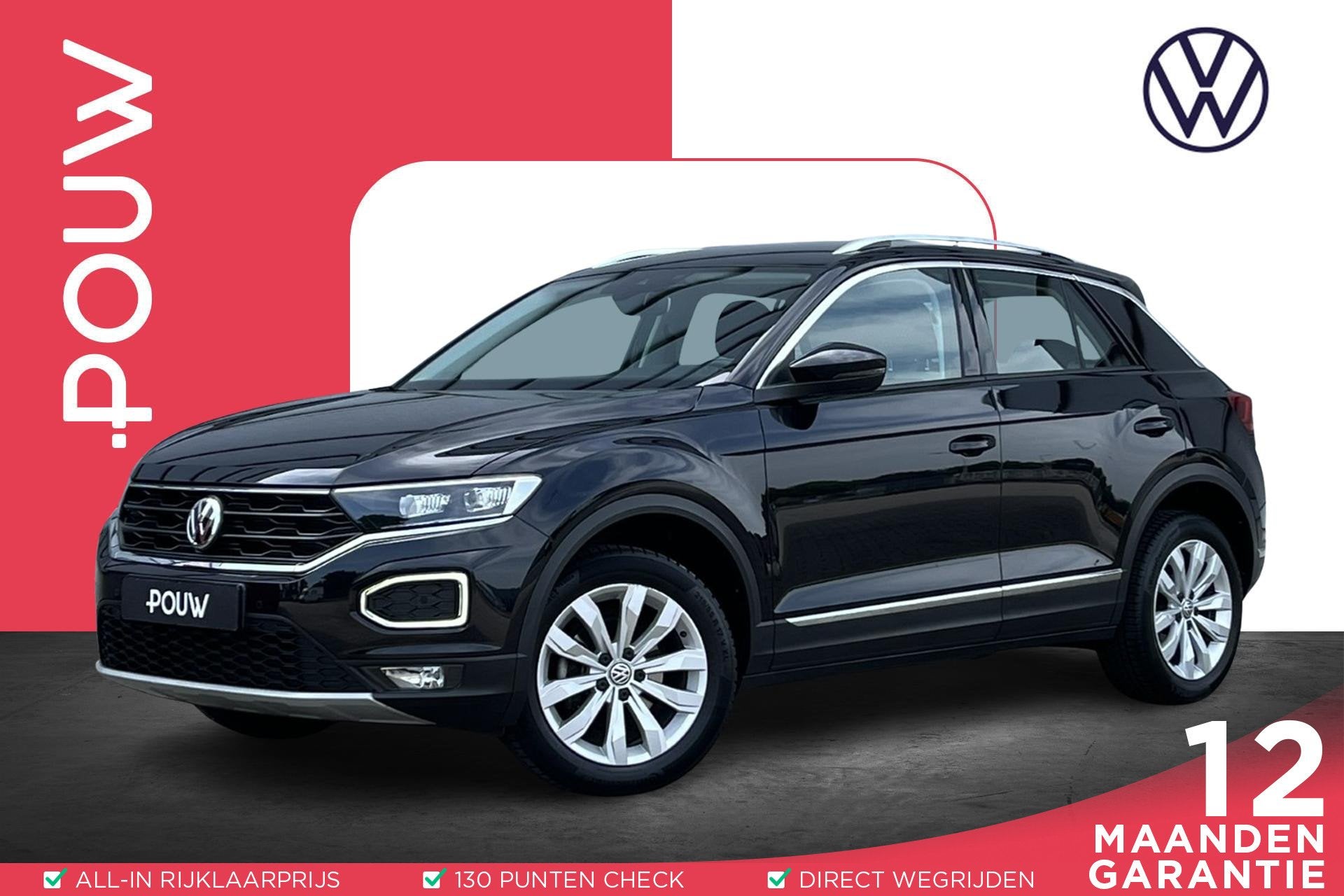 Volkswagen T-Roc 1.5 TSI 150pk DSG Sport | Navigatie | LED M, Auto's, Volkswagen, 12 maanden, Stof, 4 cilinders, Zwart