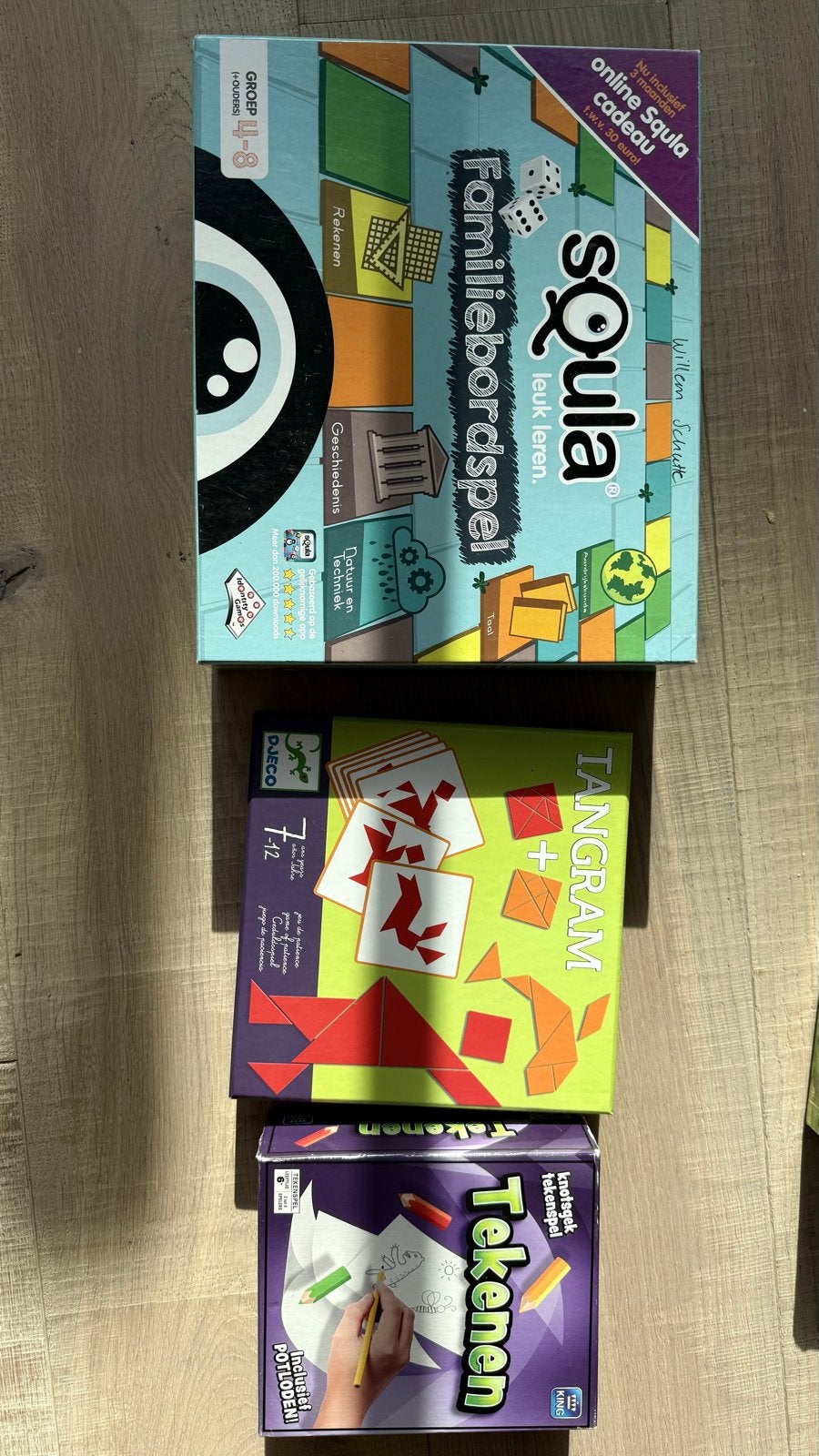 Squla Familiebordspel & Tangram Spel, Hobby en Vrije tijd, Drie of vier spelers, Ophalen of Verzenden, Zo goed als nieuw