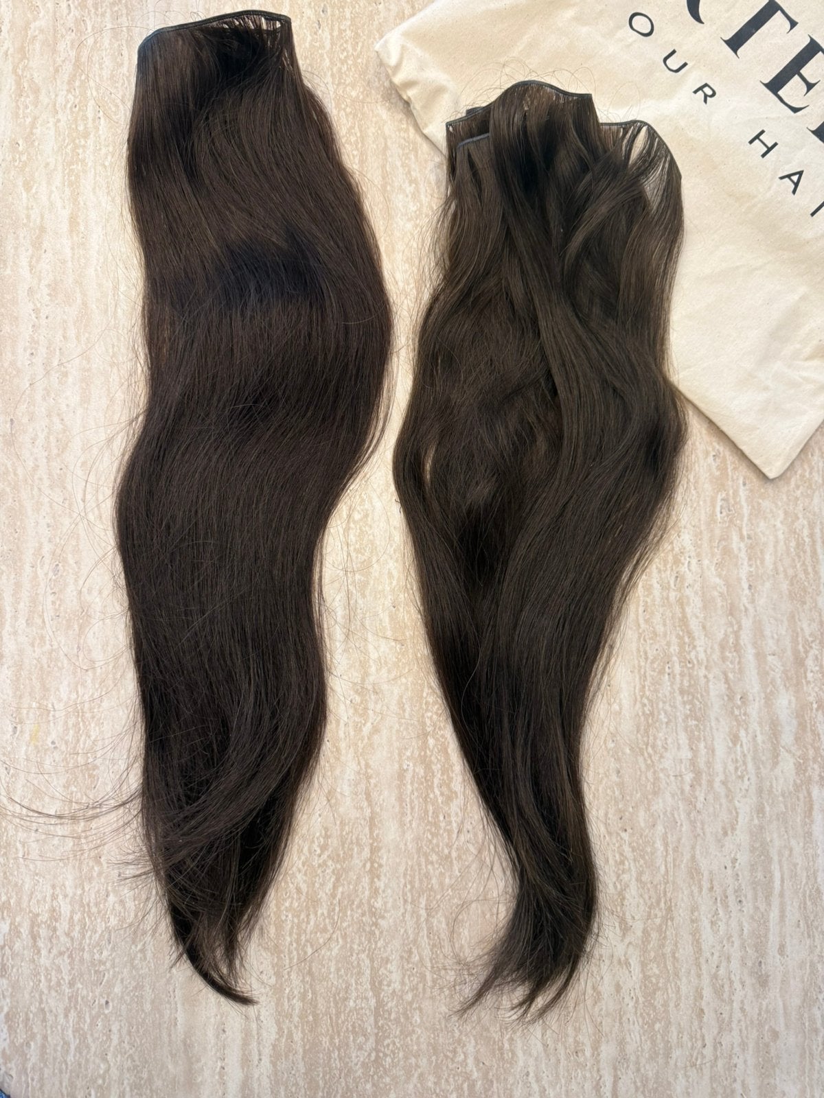 Invisble wefts extensions - als nieuw 120 gram 55cm, Verzenden, Zo goed als nieuw, Pruik of Haarverlenging