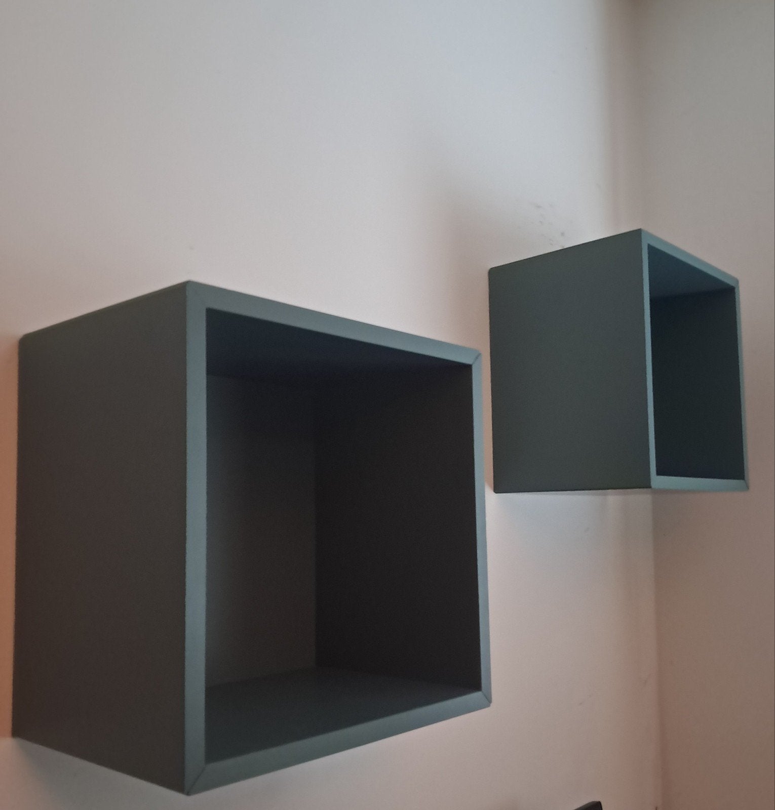 Set van 2 zwevende wandplanken - Blauw/Grijs, Ophalen, Met plank(en), Minder dan 50 cm, Gebruikt