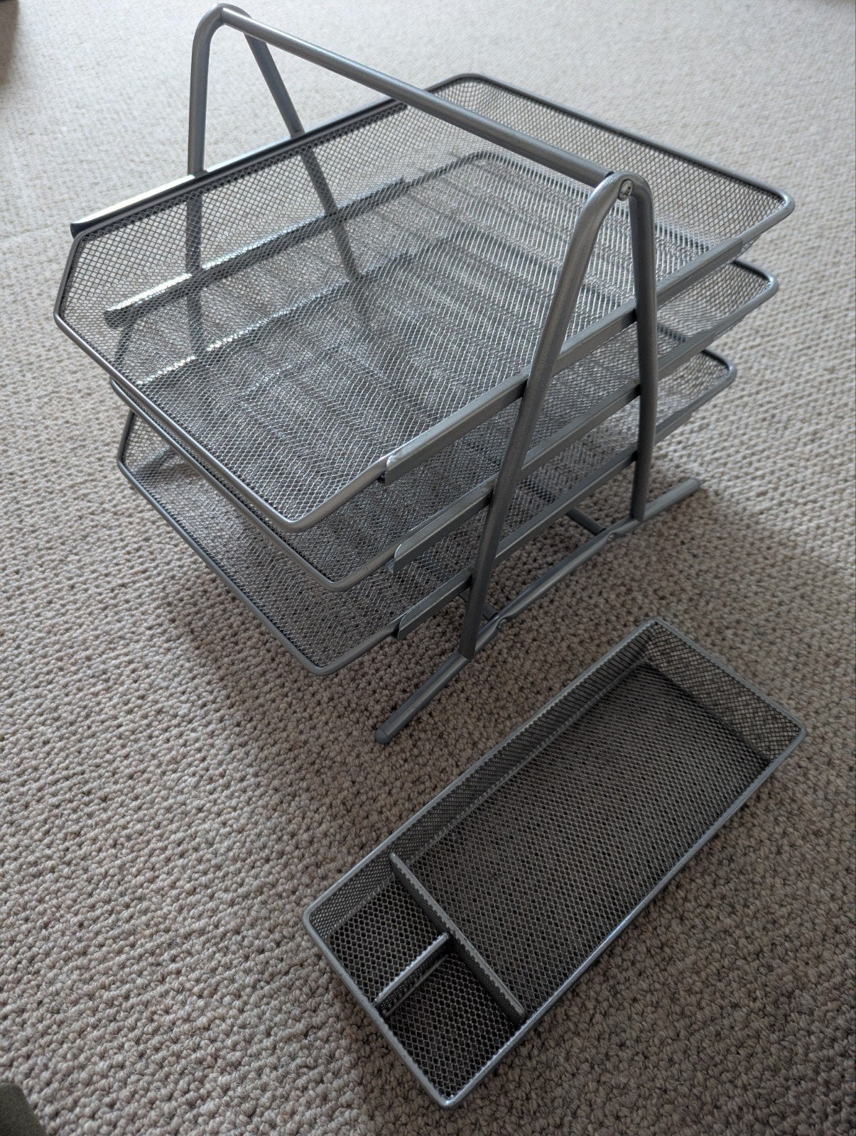 Bureau organizer + pennenbakje, Huis en Inrichting, Ophalen, Gebruikt, Metaal, Postvak