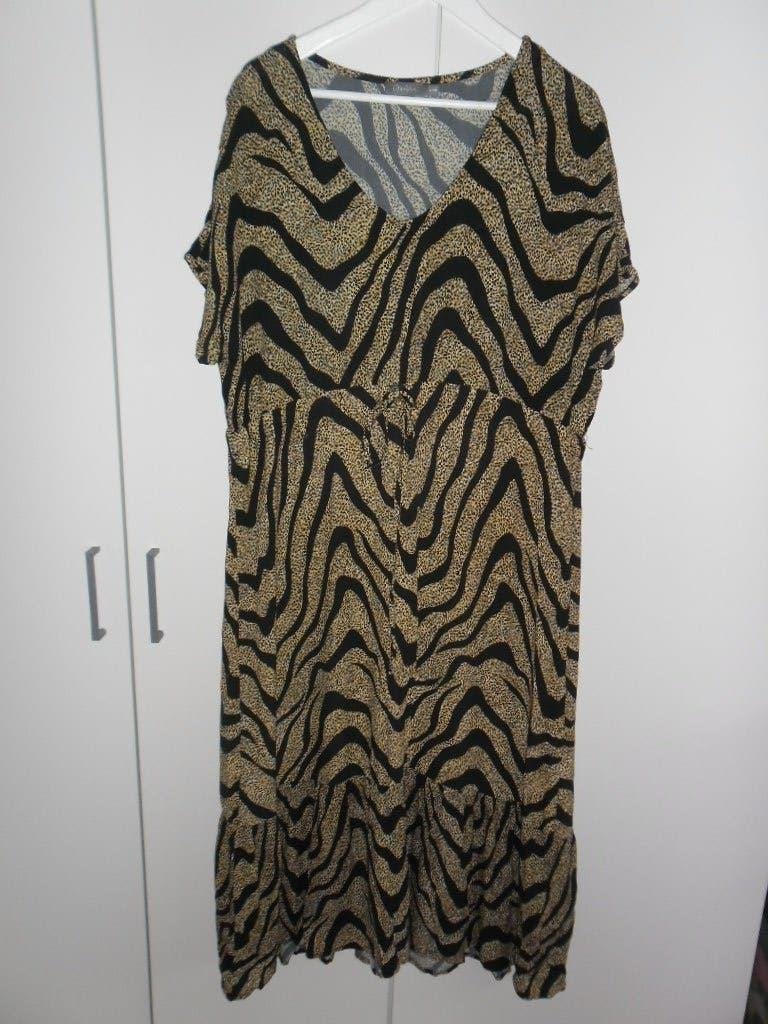 Geisha Zwart/Oranje Jurk Met Leuke Print Maat L/40, Maat 38/40 (M), Geisha, Zwart, Nieuw