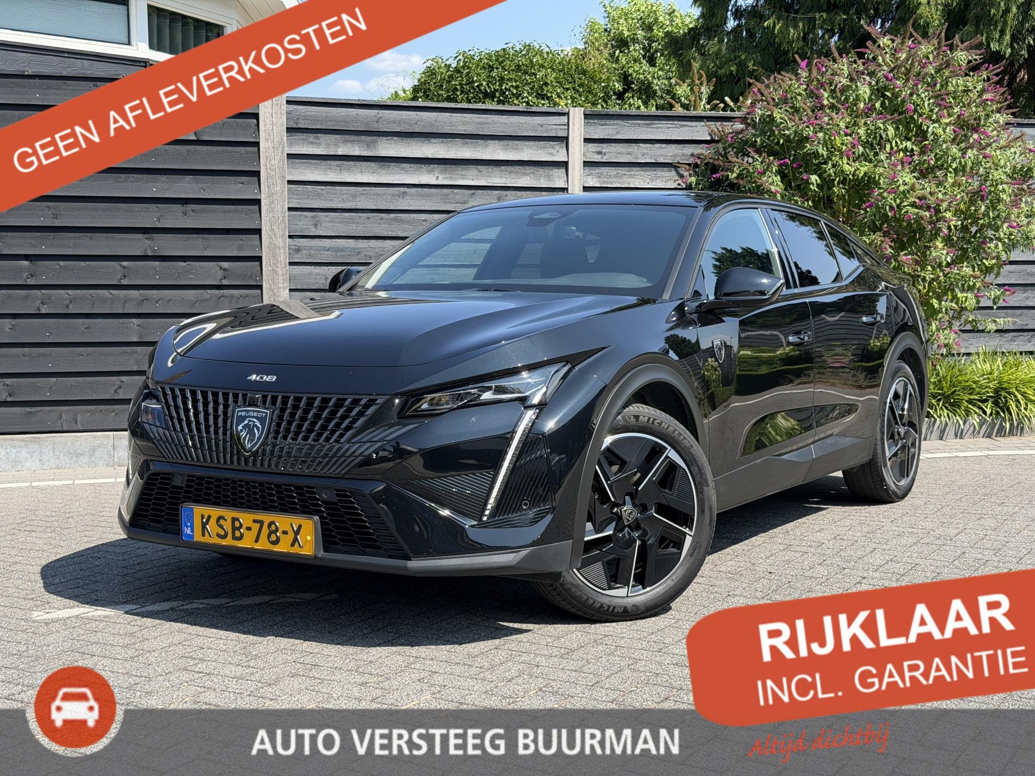 Peugeot 408 GT 1.2 PureTech 130PK EAT8 Automaat Navigatie, R, Auto's, Peugeot, 12 maanden, Gebruikt, 1199 cc, Zwart