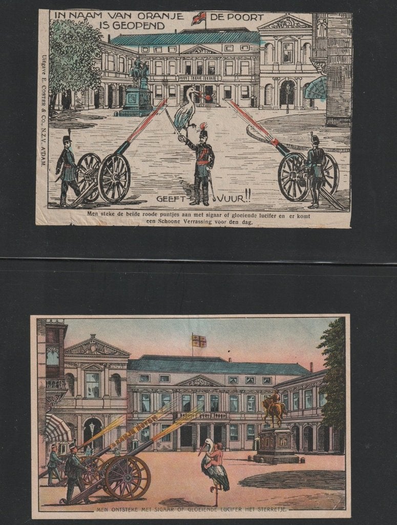 2 zeldzame vuurprentjes geboorte Prinses Juliana 1909, Gebruikt, Overige typen, Ophalen of Verzenden, X